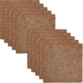 ZeeDix 10 Pcs Reptile Mat, 8X8 inch Natural Coconut Fiber Liner Mat Flooring Accessories for Reptile Tank - Bearded Dragon Tortoise Lizard Turtle Snake Leopard Gecko Substrate Bedding