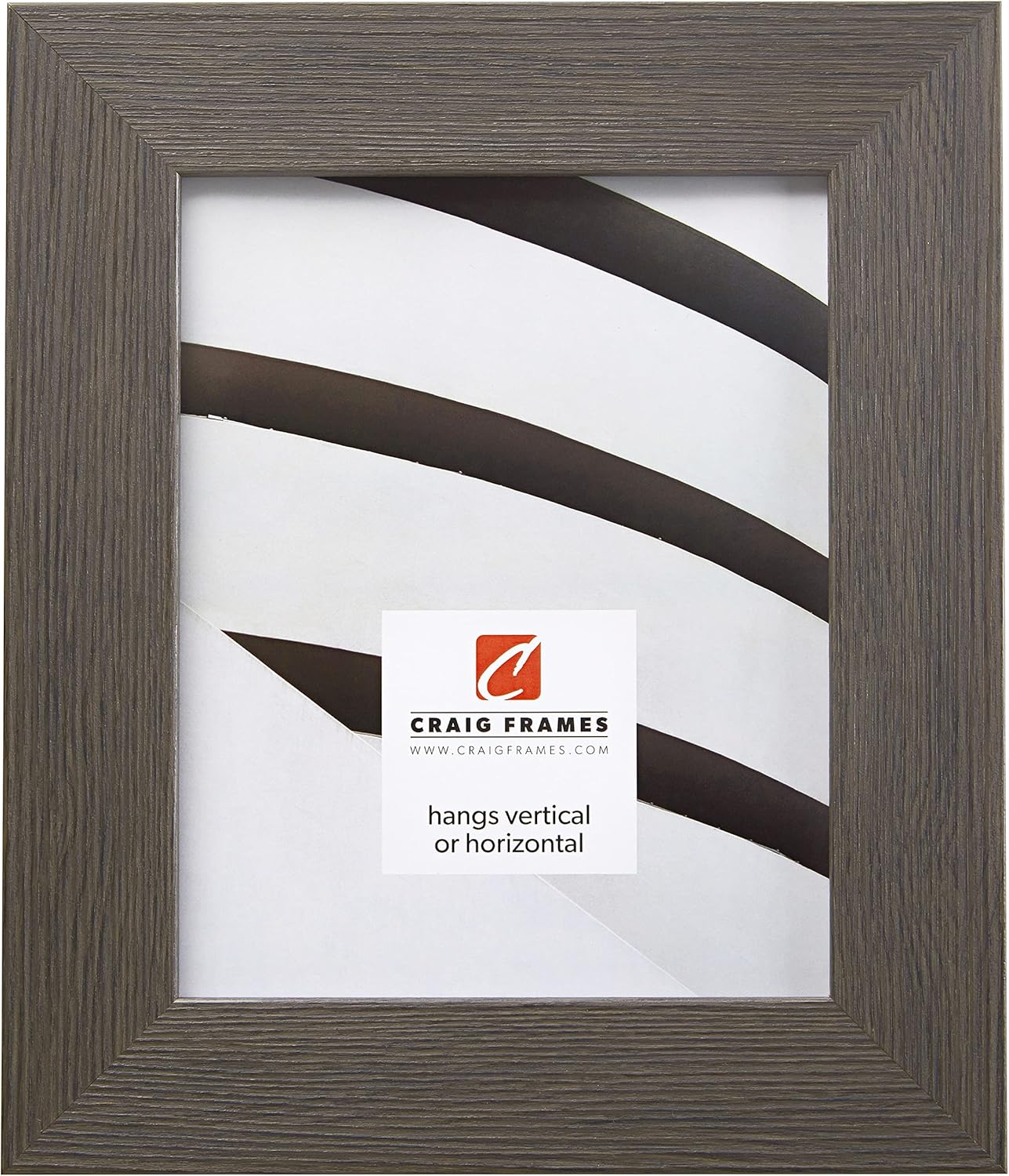 Craig Frames Bauhaus 200, 14x18 Picture Frame, Melinga Gray Oak