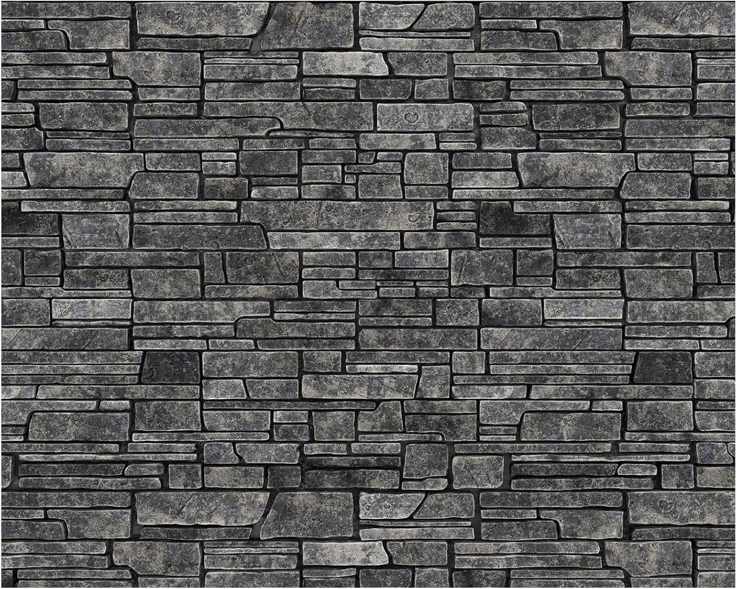 VitalCozy 15 x 10 Ft Christmas Brick Wall Backdrop for Photoshoot Polyester Fabric Brick Backdrop Background for Fireplace Home Decoration Newborn Birthday Party (Dark Gray)