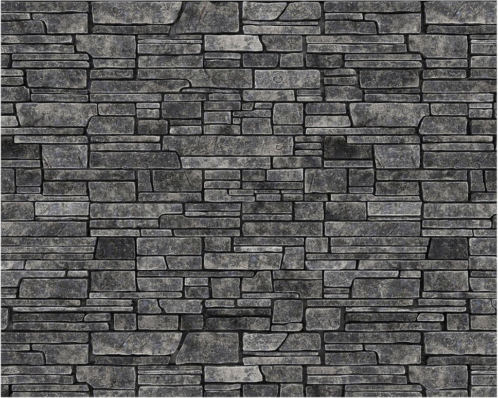 VitalCozy 10 x 8 ft Christmas Brick Wall Backdrop for Photoshoot Polyester Fabric Brick Backdrop Background for Fireplace Home Decoration Newborn Birthday Party (Dark Gray)