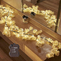 Hairui Cherry Blossom 96 LED Fairy Lights 6FT Garland, White, Battery Operated with Timer for Indoor/Outdoor Decor