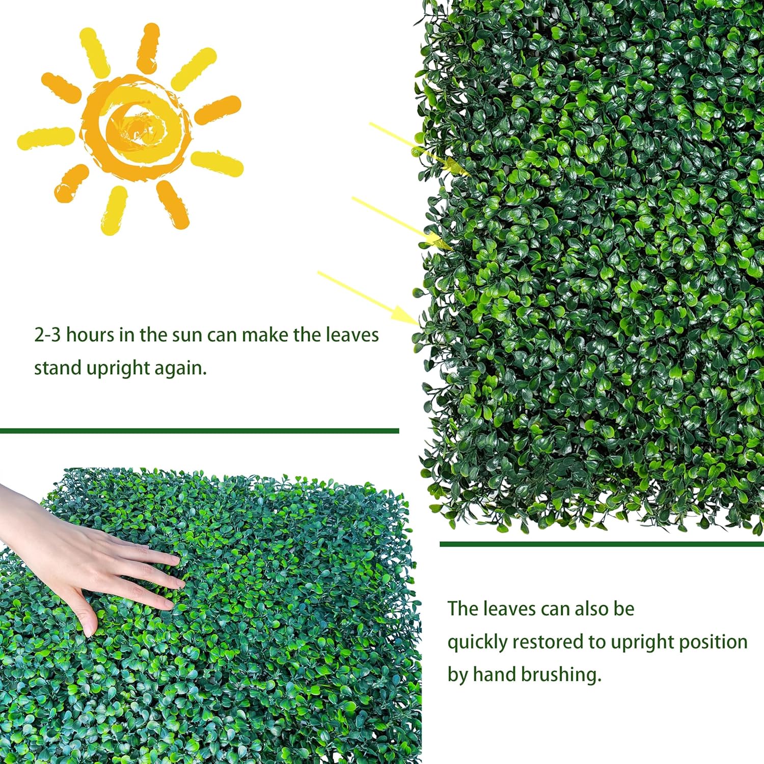 Artificial Grass Wall Backdrop Panels,16 X 12 in 12P(16 sqft) UV-Anti Greenery Boxwood Panels for Indoor Outdoor Green Wall Decor & Ivy Fence Covering Privacy