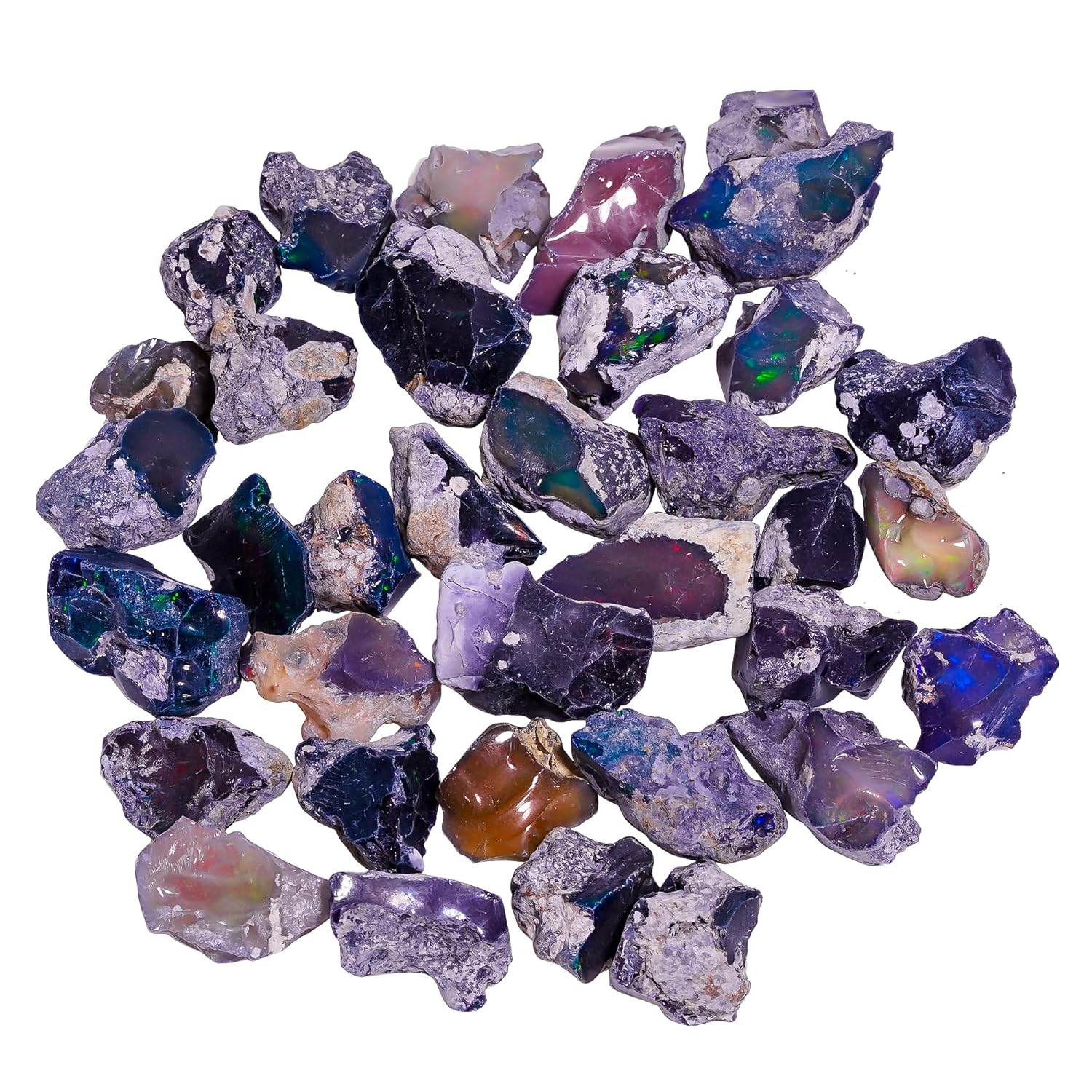 100 carats Raw Black Opal Gemstone and Crystals, Wholesale Gemstone Lot, Rough Crystals, Rock Stones, Jewelry Making Supplies, DIY & Crafts, B Grade