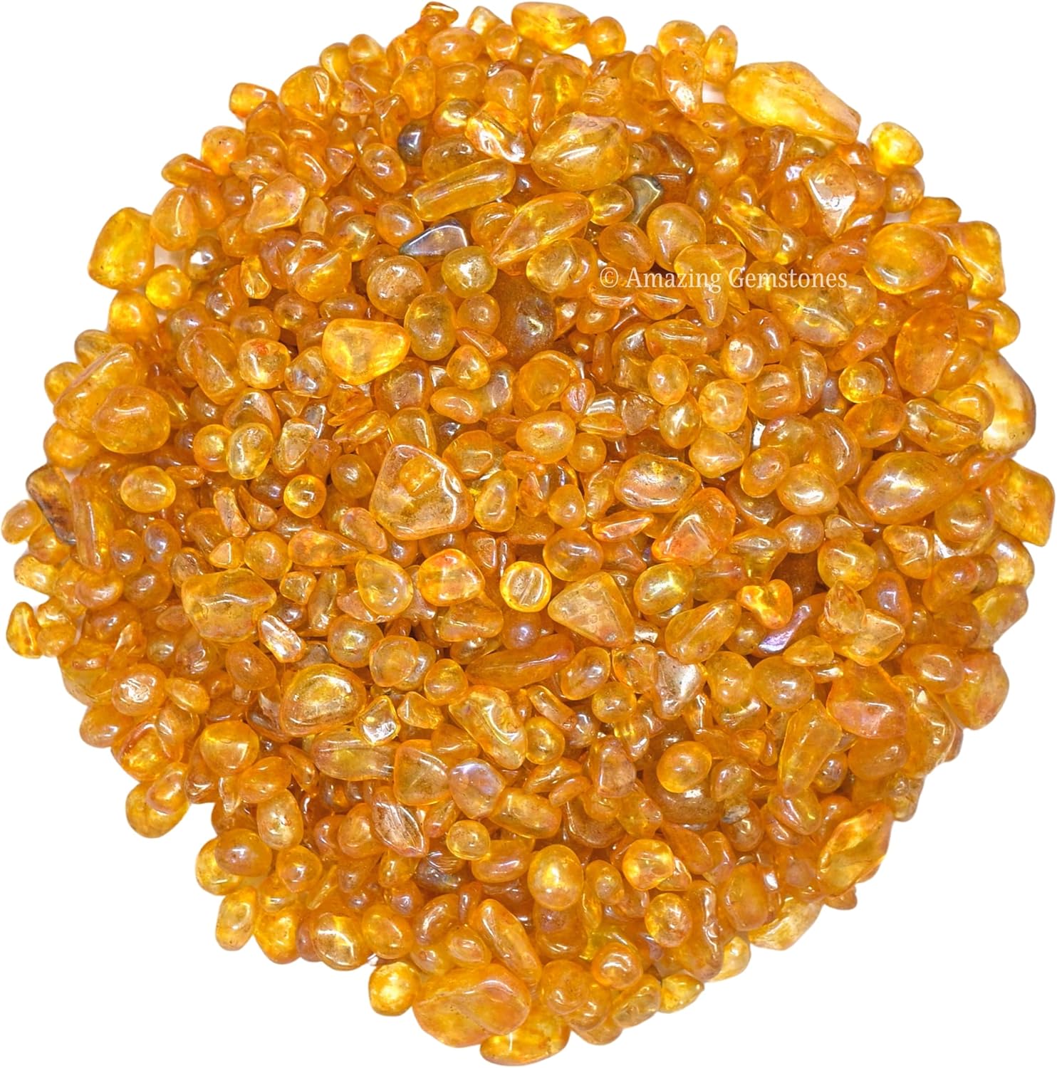 Amazing Gemstone Tangerine Aura Quartz Crystal Chips Aquarium Gravel Rocks - Aura Quartz Chips Bulk Fish Tank Gravel, Small Tumbled Stone Chips and Tiny Crystals for Decoration (1000+ Carat Chips)