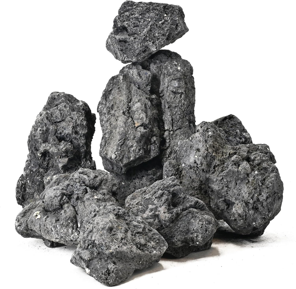 20lb Natural Volcanic Lava Rocks Natural Stones for Aquarium Fire Pit Bonsai Substrate Succulent Planters Garden Decorative Landscaping paludarium(7-8pcs 4-9 inches)