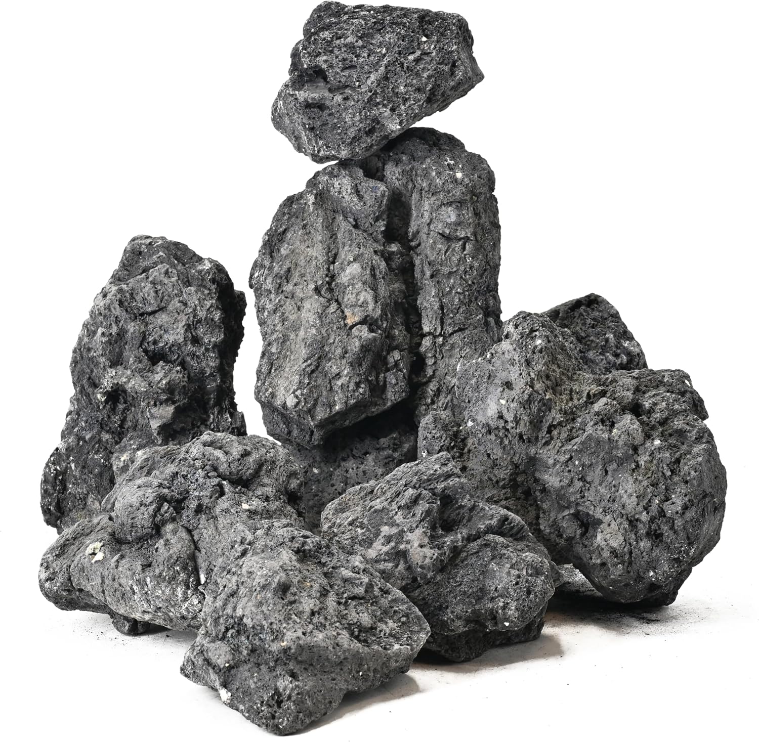 20lb Natural Volcanic Lava Rocks Natural Stones for Aquarium Fire Pit Bonsai Substrate Succulent Planters Garden Decorative Landscaping paludarium(7-8pcs 4-9 inches)
