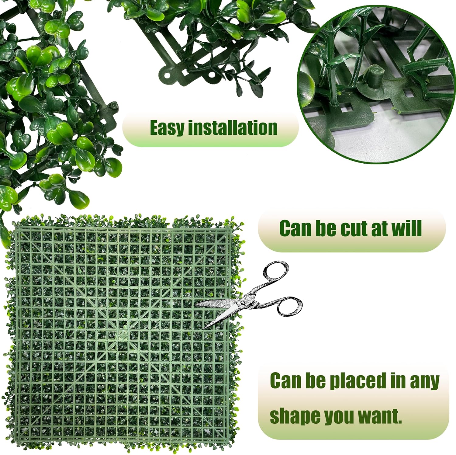 Artificial Ivy Privacy Fence Screen,128"x 48" (43 SQFT) UV-Anti Faux Boxwood Roll Grass Wall Panels for Patio Balcony Privacy, Garden, Backyard Greenery Wall Backdrop Decor
