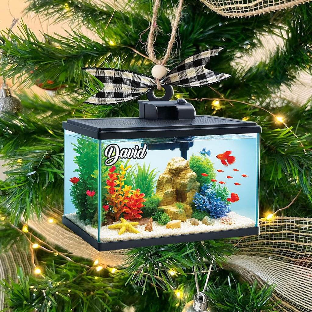Personalized Aquarium Fish Tank Ornament, Fishes Christmas Ornament, Underwater Aquarium Ornament, Aquarium Decorations for Fish Tank, Gift for Ocean Lovers, Scuba Divers (FT3)