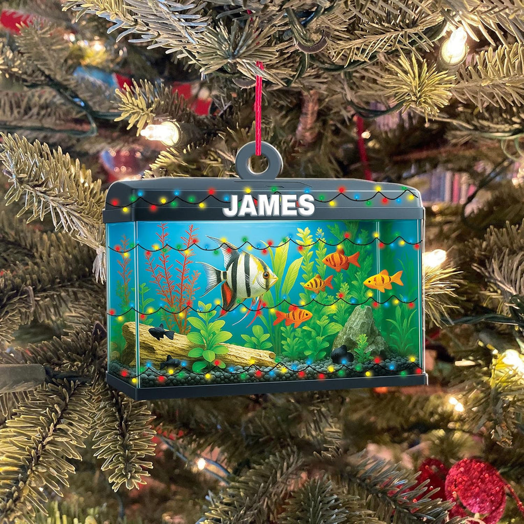 Personalized Aquarium Fish Tank Ornament, Fishes Christmas Ornament, Underwater Aquarium Ornament, Aquarium Decorations for Fish Tank, Gift for Ocean Lovers, Scuba Divers (FT2)