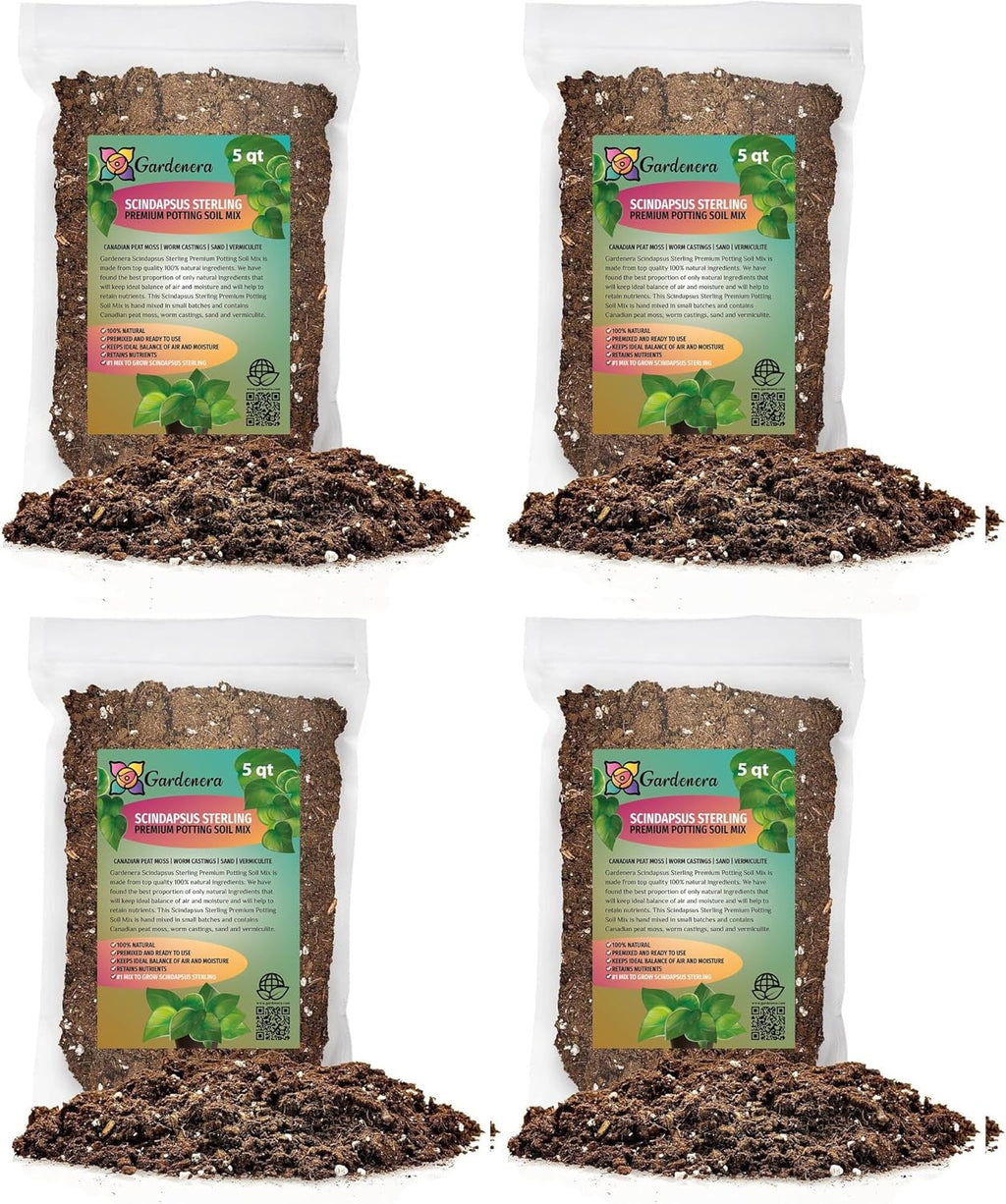 Gardenera Scindapsus Sterling Potting Mix - Unlock Robust Growth and Stunning Leaves with Our High-Performance Formula - 20 Quart