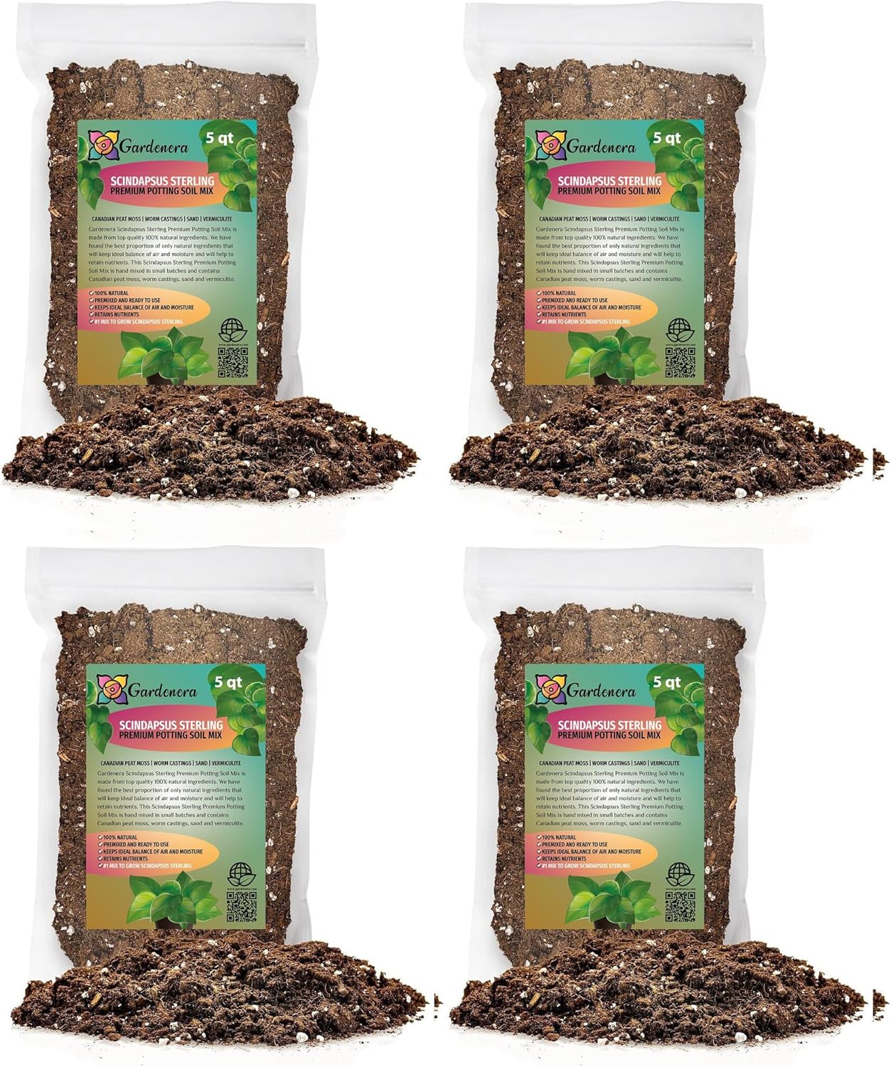Gardenera Scindapsus Sterling Potting Mix - Unlock Robust Growth and Stunning Leaves with Our High-Performance Formula - 20 Quart