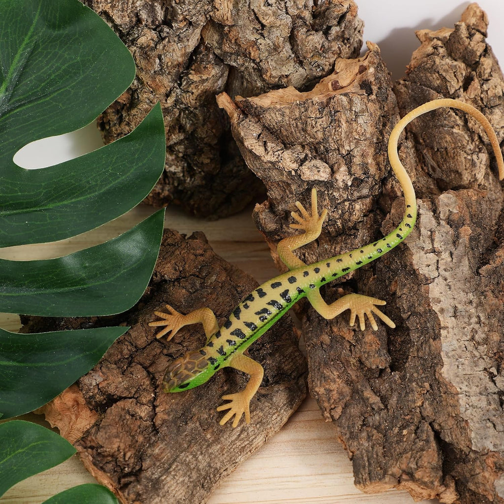 CLISPEED 4pcs Reptile Cork Bark, Natural Cork Bark Terrarium Background, Reptile Climbing Mat Habitat Decoration for Chameleon, Bearded Dragon, Lizard, Turtle, Random Size