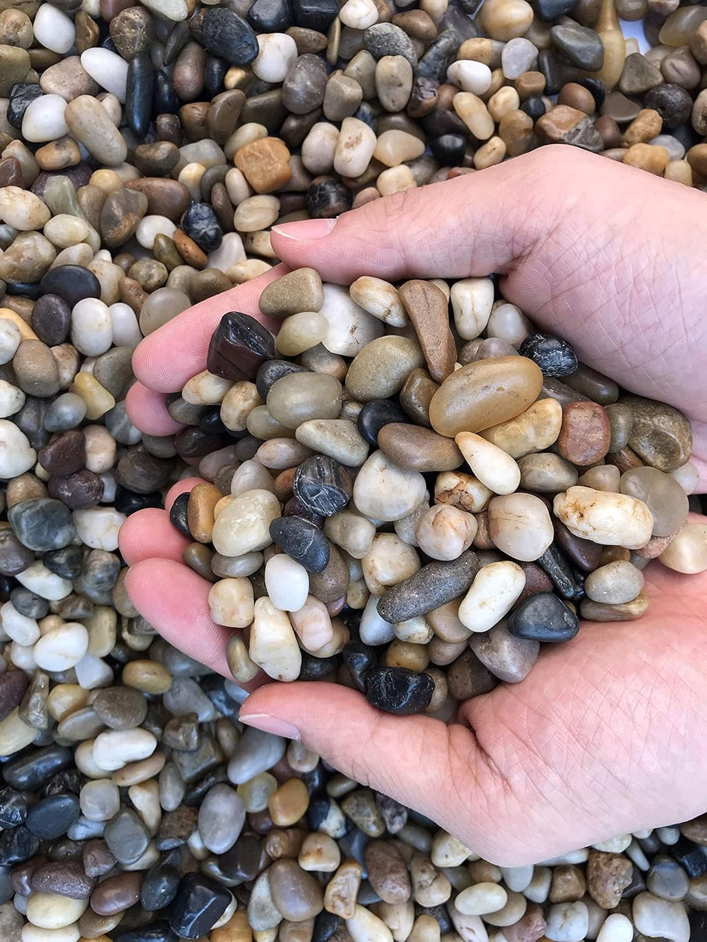 Voulosimi 18 LBS River Rock Stones, Natural Decorative Polished Mixed Pebbles Gravel,Outdoor Decorative Stones for Plant Aquariums, Landscaping, Vase Fillers