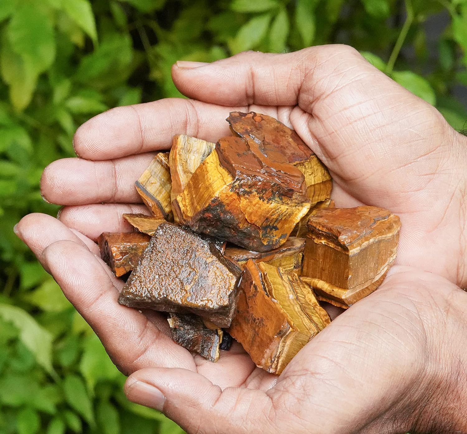 Crocon 1LB Tiger Eye Bulk Raw Rough Rock Natural Stones Tumbling Cabbing for Chakra Stone Balancing Reiki Healing Good Luck Spiritual Meditation Home Interior Office Decor