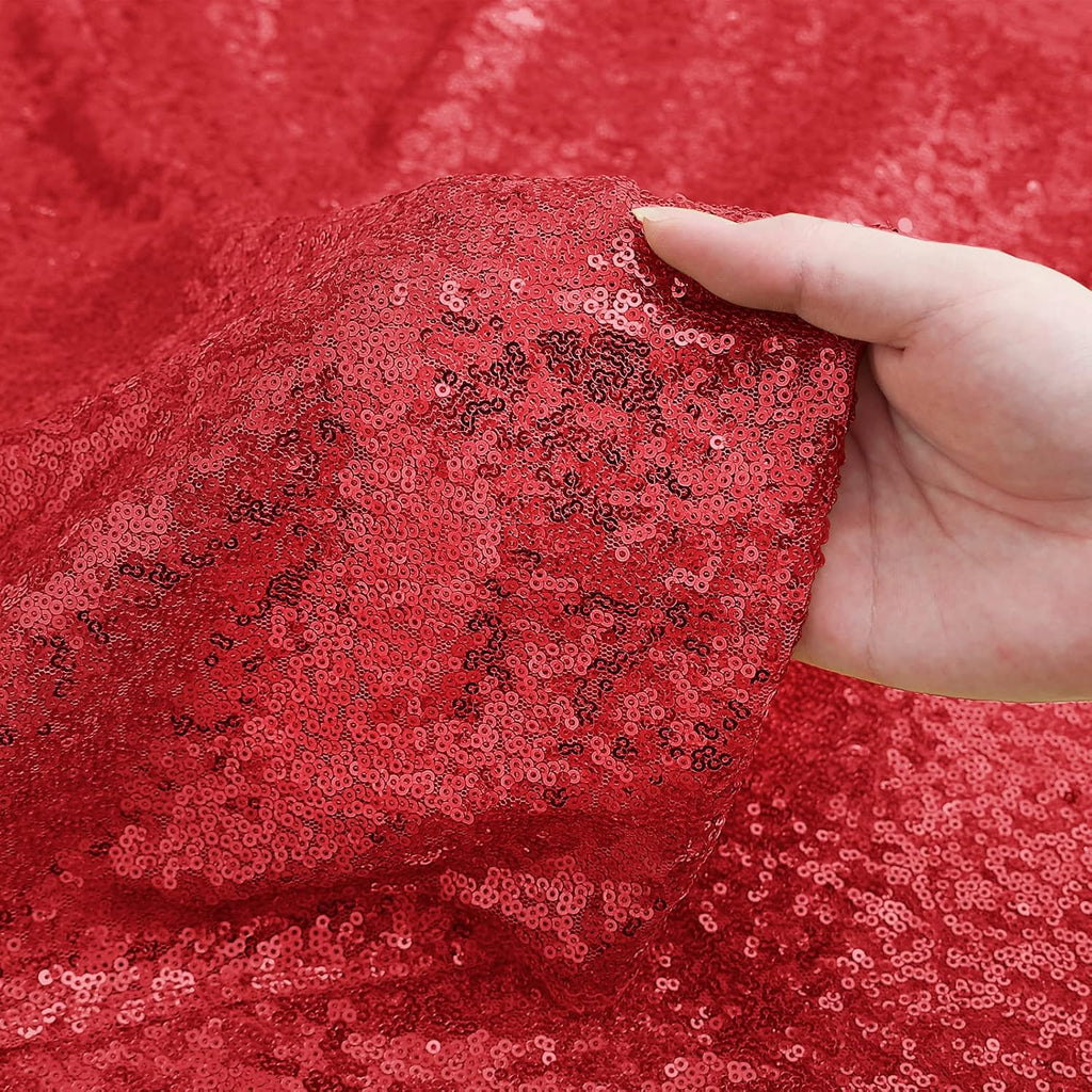 Sugargirl Red Sequin Backdrop Curtain 2 Panels 2FTx8FT Glitter Red Background Drapes Sparkle Photography Backdrop for Party Wedding Birthday Wall Decoration