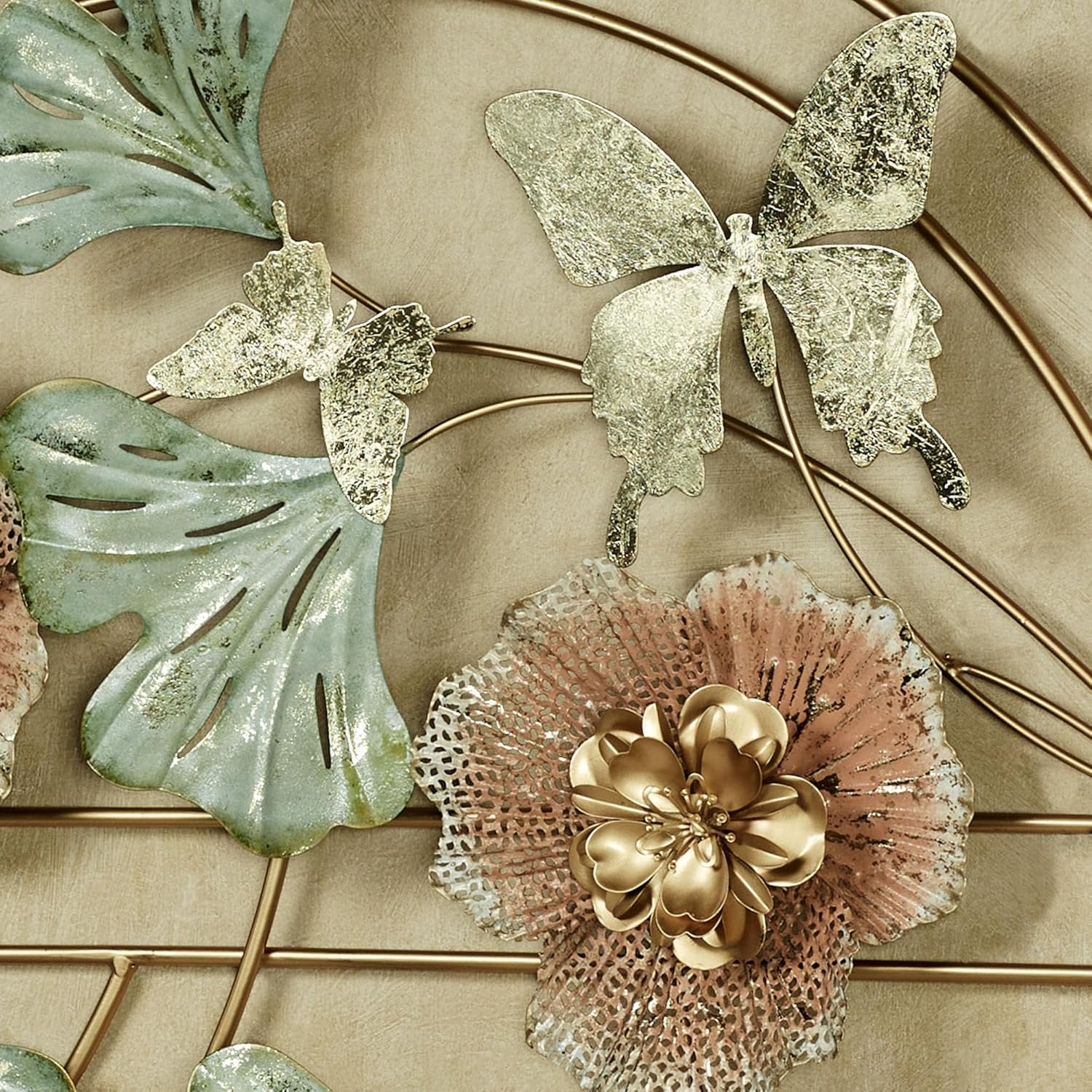 Touch of Class Zen Blossoms Flower Metal Wall Art Sculpture | Floral Style Hanging Decor for Bedroom, Living Room, Bathroom, Hallway, Foyer | Botanical Artwork