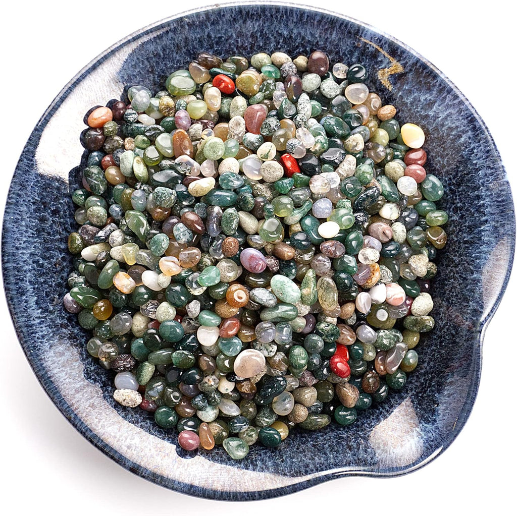 Cherry Tree Collection 1/2 Pound Polished Tumbled Gemstone Chips, Pebbles, Crystal Chips Bulk for Jewelry Making, Healing, Plants, Succulents, Aquariums, Decoration, Chakra (Fancy Jasper)