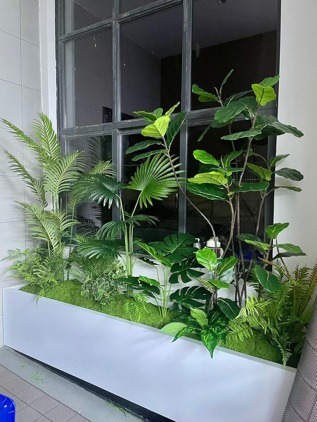Artificial Moss mat, Green, 39.37 x 39.37 inches (Light Green), Waterproof Indoor and Outdoor Decorative Moss mat, Fake Moss Wall Decorative Flower Decoration for Craftsmanship