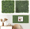 Artificial Grass Wall Panels, 12 PCS 20x20 inch Boxwood Hedge Wall Panels with 100 Zip Ties, Boxwood Panels Backdrop for Outdoor Indoor Decorative Garden Fences Backyard Patio Privacy Hedge