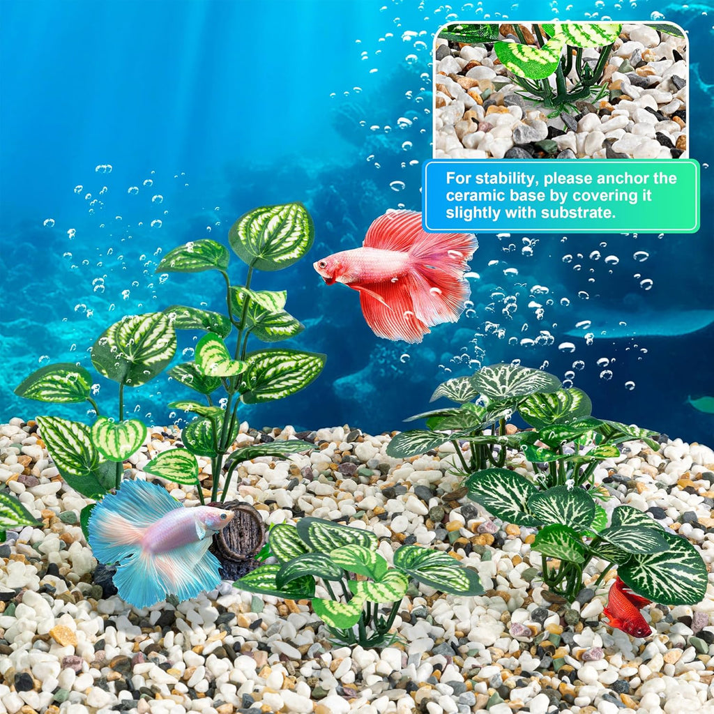 MyLifeUNIT Silk Aquarium Plants, 10 Pack Betta Fish Tank Decor for Aquarium Decoration and Fish Tank Decorations