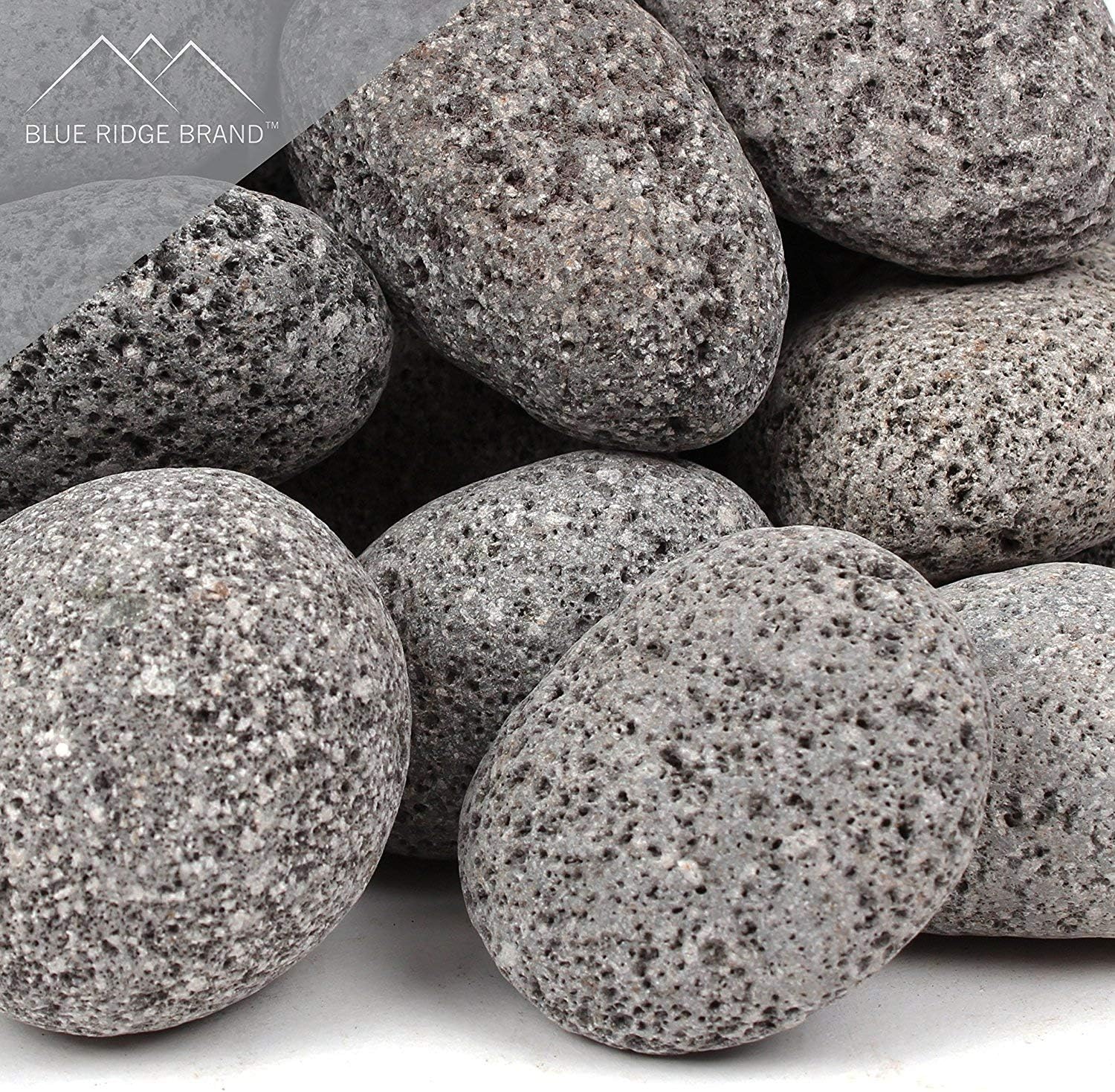 Lava Rock - 10-Pound Tumbled Lava Stones - 2" Black/Gray Lava Pebbles - Volcanic Rock - Landscaping Rocks - Medium