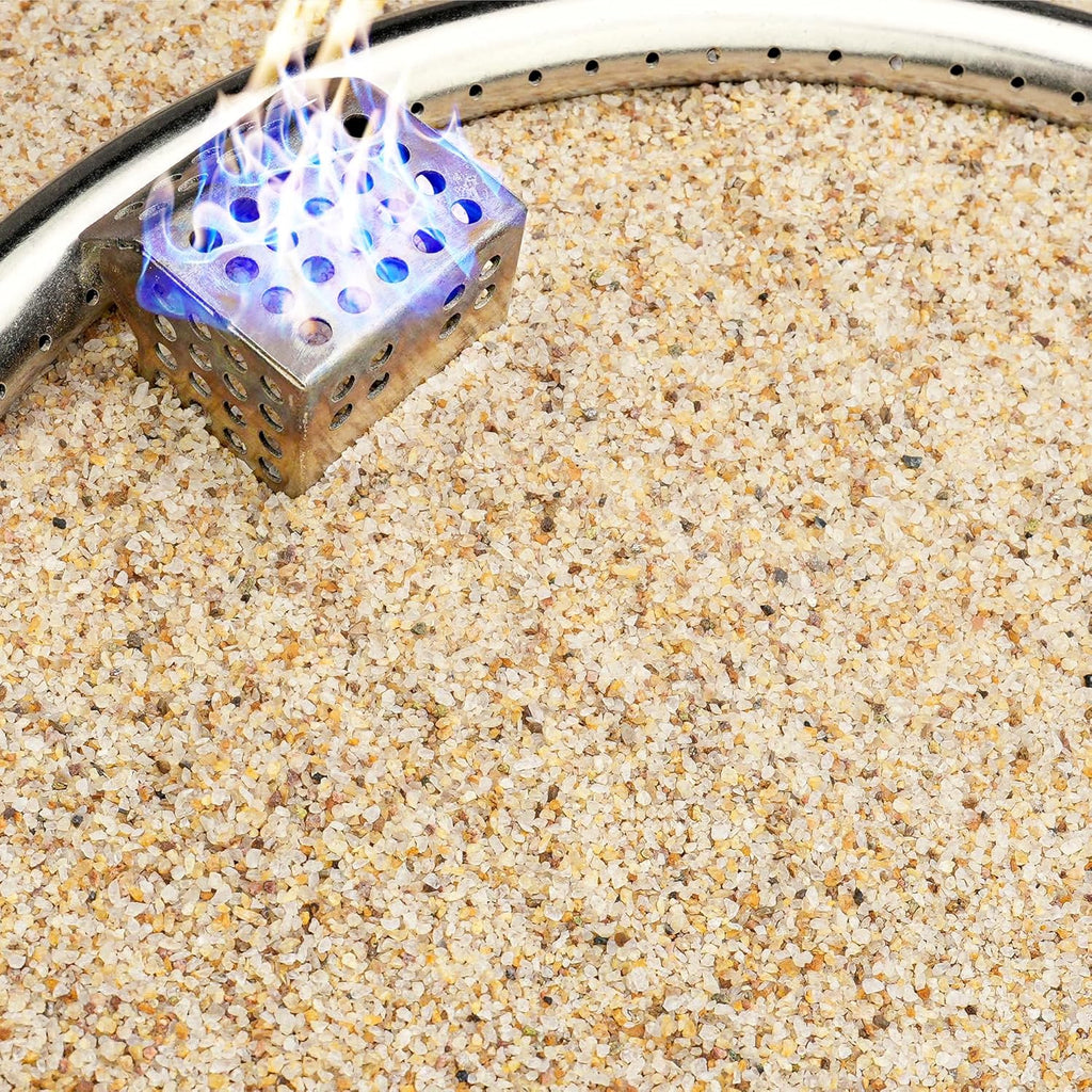NUPICK 14-20 Mesh Silica Sand for Fire Pit, 10lb Coarse Sand for Fireplaces, Decorative Sand for Gas or Propane, Heatproof Base Layer Under Fire Glass, Lava Rocks, Wood, Garden, Vase Filler, Aquarium