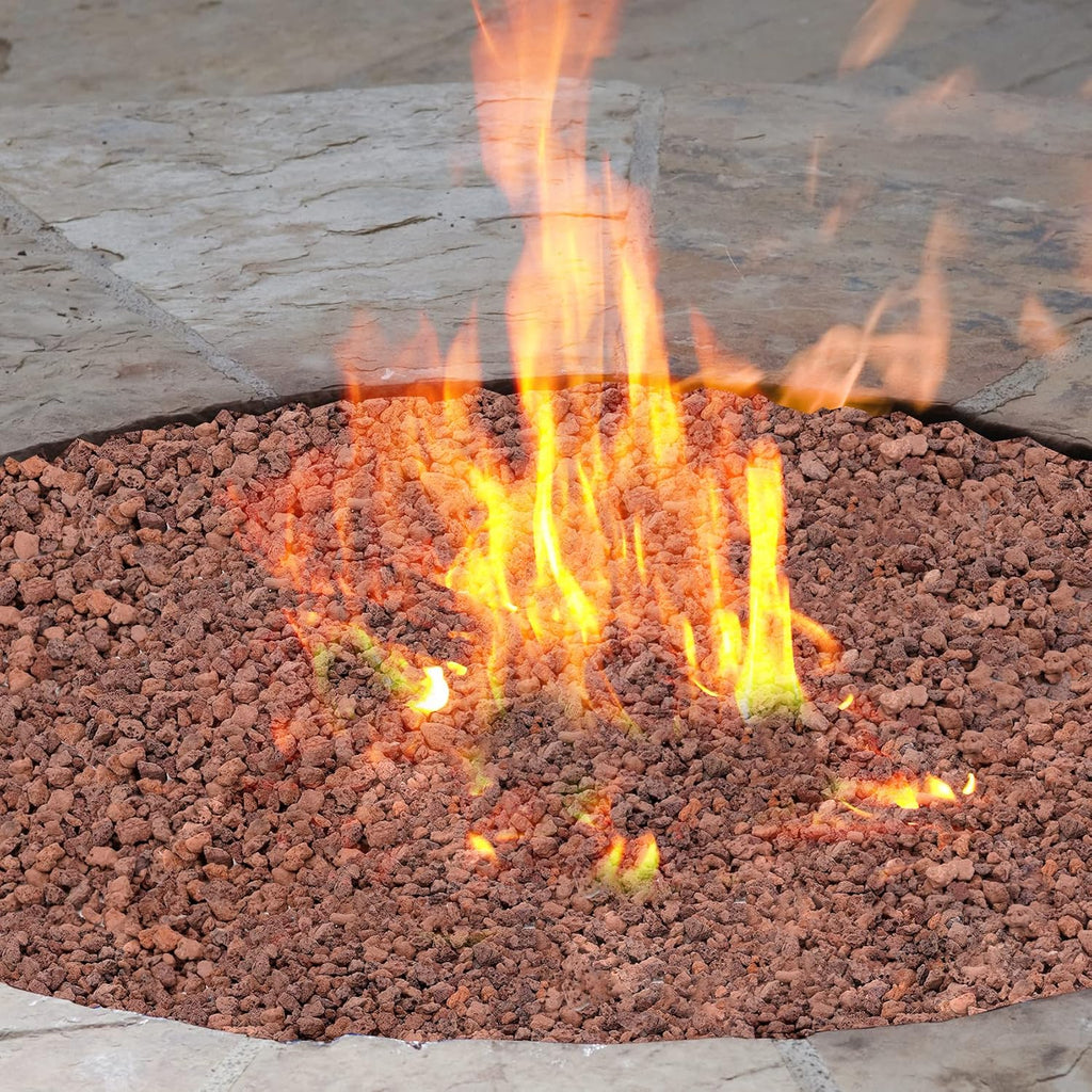 Skyflame 10LB Lava Rocks for Fire Pits, Fire Tables, Fireplaces, Garden Landscaping Decoration, Indoor and Outdoor Use, 1/10"-1/5" Natural Sizes, Red
