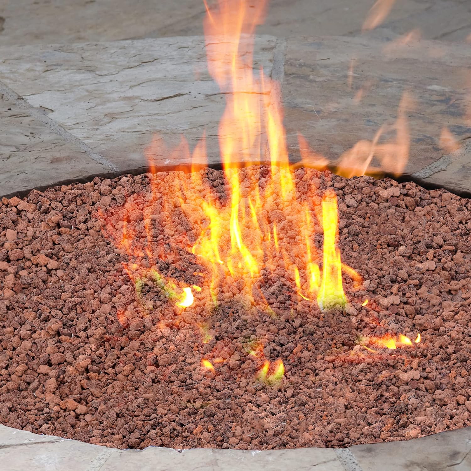 Skyflame 10LB Lava Rocks for Fire Pits, Fire Tables, Fireplaces, Garden Landscaping Decoration, Indoor and Outdoor Use, 1/10"-1/5" Natural Sizes, Red
