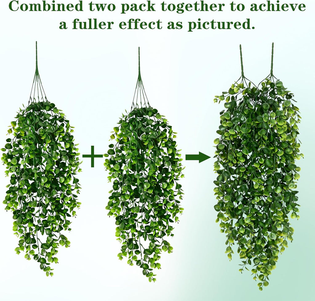 Waipfaru 8Pcs Fake Hanging Plants 2.7ft Fake Plants UV Resistant Fake Vines Artificial Decor for Indoor Outdoor Party Wall Porch Wedding Decoration