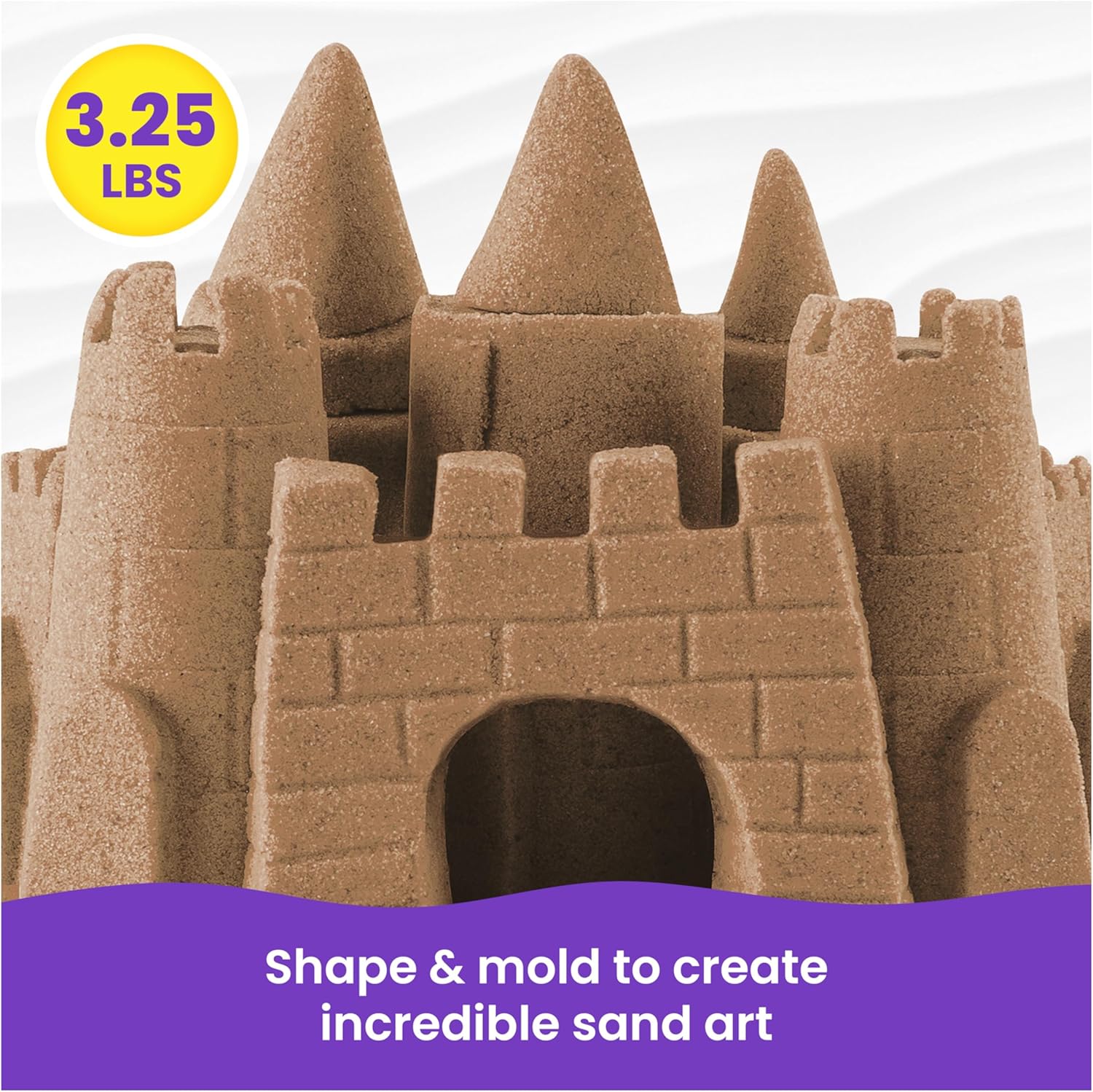 Kinetic Sand, 3.25lbs Beach Play Sand, Amazon Exclusive, Resealable Bag (Packaging May Vary), Sensory Toys, Holiday Gifts & Stocking Stuffers for Kids Ages 3 and up