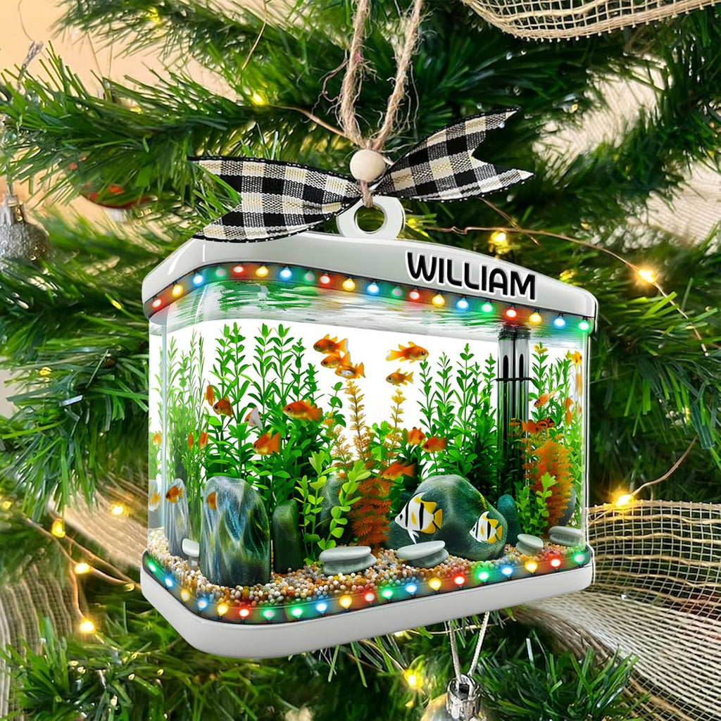 Personalized Aquarium Fish Tank Ornament, Fishes Christmas Ornament, Underwater Aquarium Ornament, Aquarium Decorations for Fish Tank, Gift for Ocean Lovers, Scuba Divers (FT7)