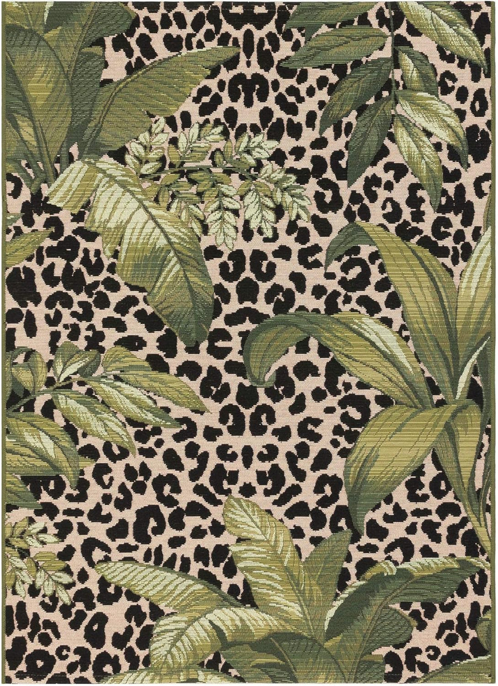 Liora Manne Marina Low Profile Durable Indoor/Outdoor Woven Rug- Safari Green 3'3" x 4'11"