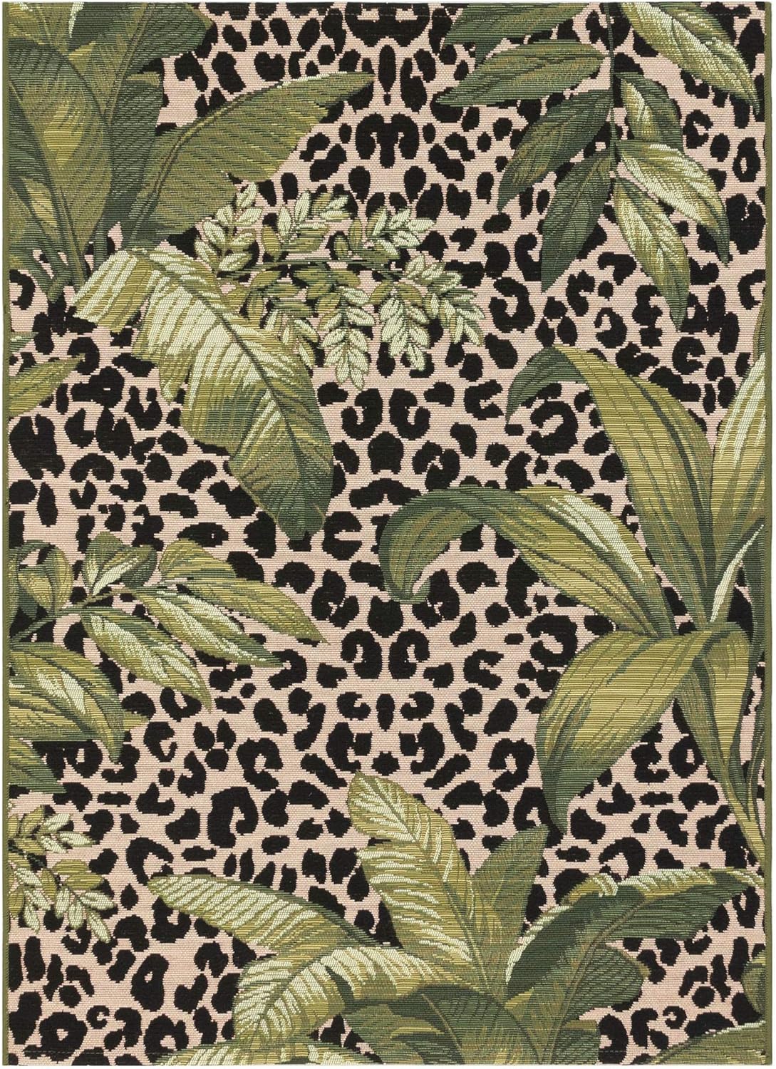 Liora Manne Marina Low Profile Durable Indoor/Outdoor Woven Rug- Safari Green 3'3" x 4'11"