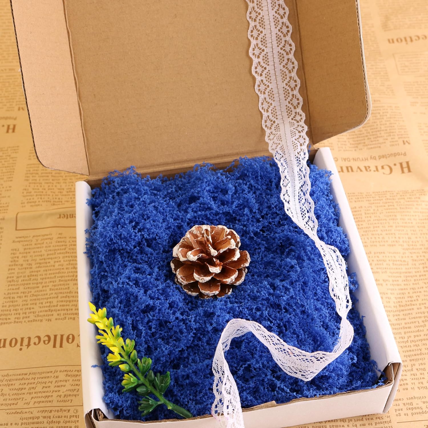Caiyjhao Artificial Moss is Used for Dreamy Micro-Landscape, DIY Artificial Grass Decoration, Fairy Tale Garden Decoration, Indoor Planting and Flowerpot Home Decoration (Klein Blue3.5oz)
