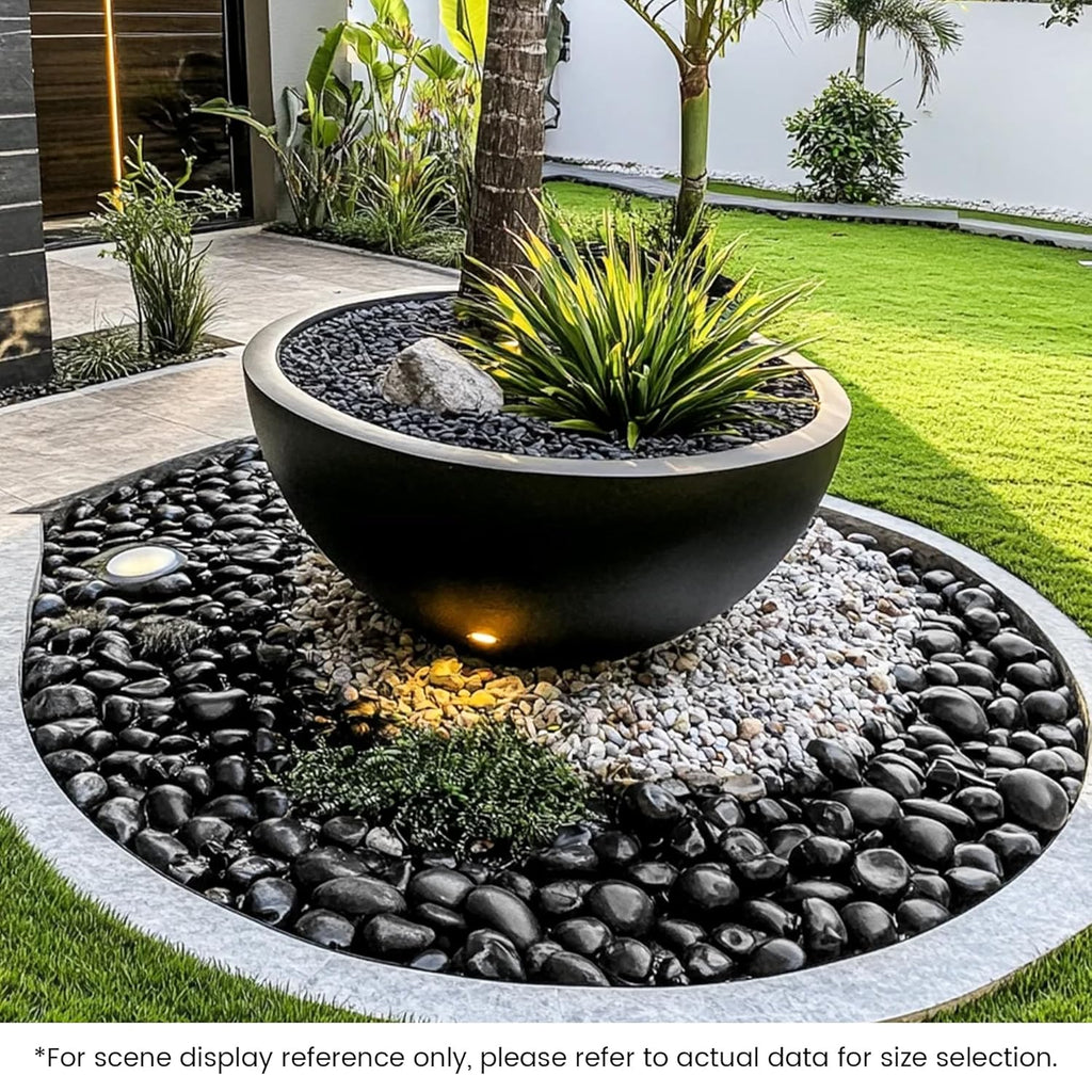 SIDONG 10 lbs Black River Rocks, 1.5-2.5 Inches Polished Pebbles for Indoor Plants, Aquarium Rocks Used in Fish Tank, Decorative Stones for Plants, Vases, Home Décor, Crafting, Garden Landscaping
