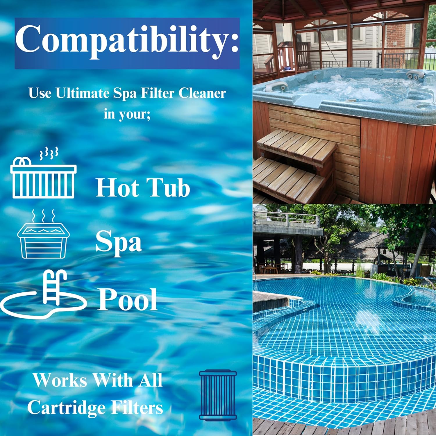 Black Diamond Stoneworks Ultimate Spa Filter Cleaner Fast-Acting Spray. Instant Clean for Hot Tub & Pool Filters Leaving Behind no Sticky Residue. Prolongs Filter Life and Pool Equipment. No Soaking