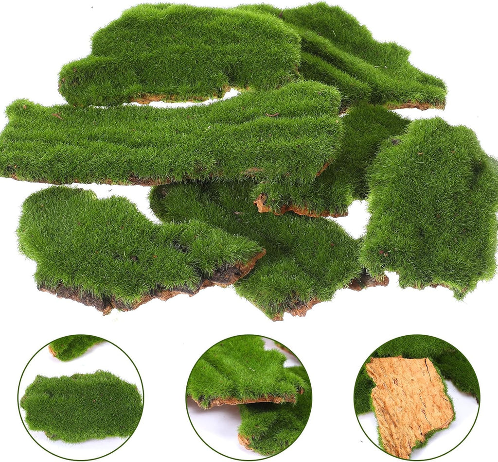 Decorative Moss for Crafts, Artificial Fake Moss Tree Bark, Realistic Fake Mosses for Wedding Christmas Fairy Gardens Terrariums Floral Arrangements(Natural Green, 100g)