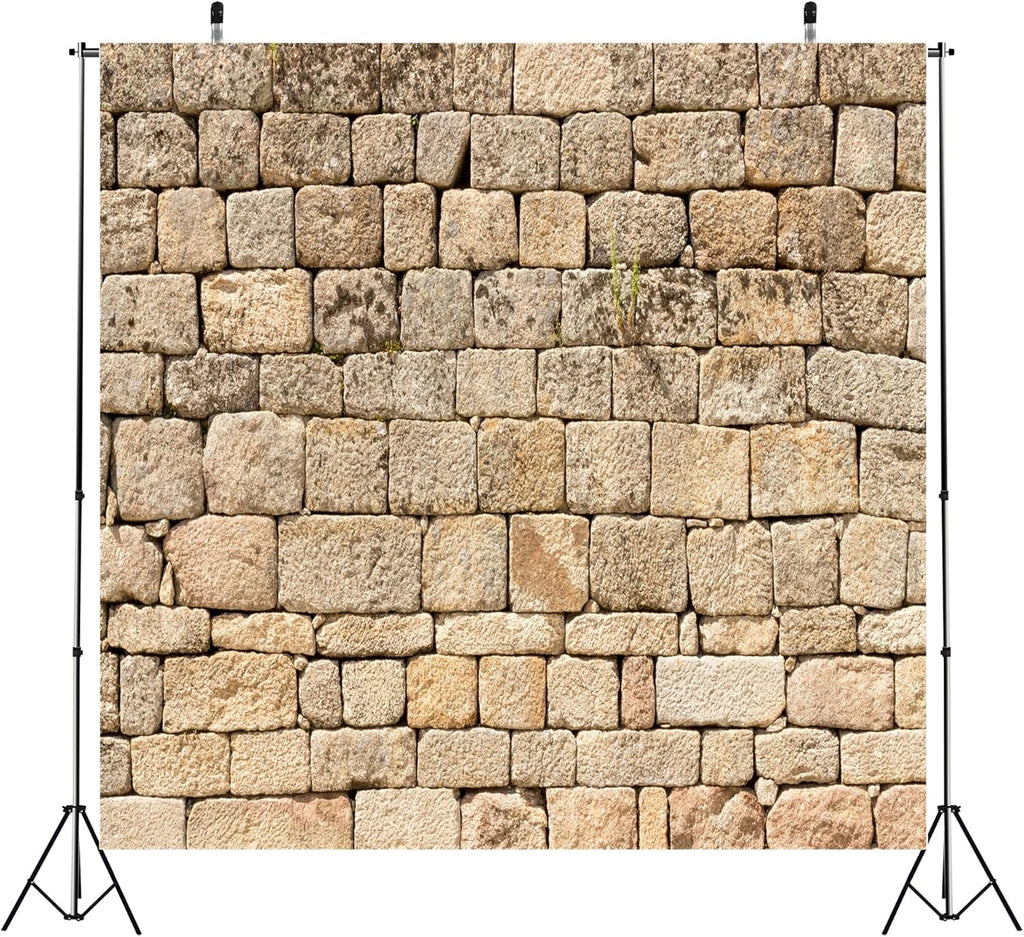 BELECO 8x8ft Fabric Vintage Brick Stone Wall Backdrop for Photography & Party Decorations
