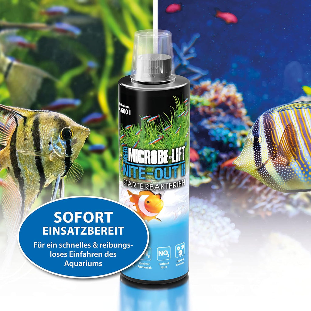Microbe-Lift Nite-Out II Aquarium Bacteria for Start-up, Instantly Cycle Aquariums, Add Fish on Day 1, Rapid Ammonia and Nitrite Reducer for Freshwater & Saltwater Fish Tank, 64 Ounces (NITEH64)