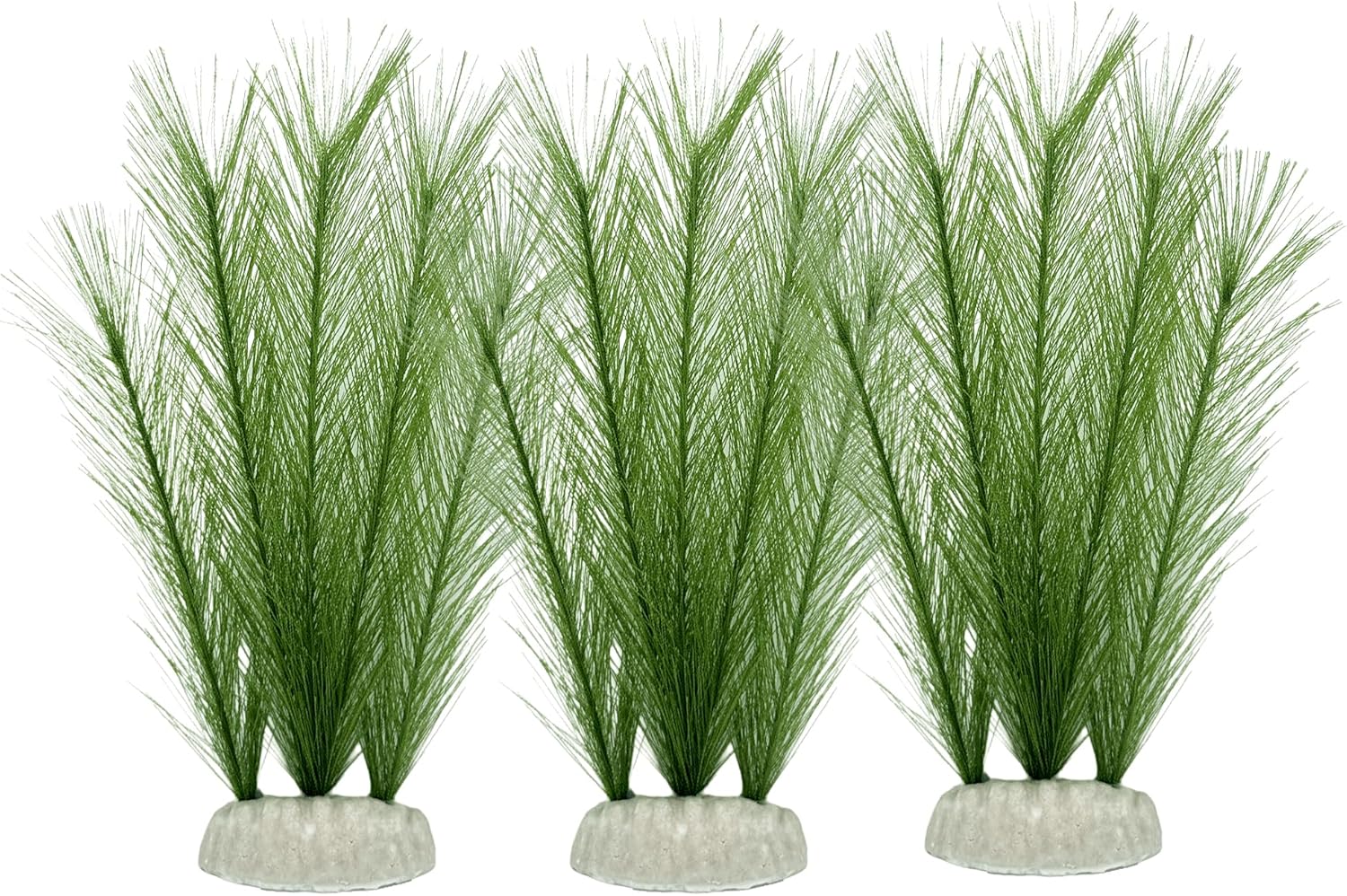 M2cbridge Fish Tank Artificial Silk Green Water Plants Aquarium Decor Soft Grass 3 Pack,8"