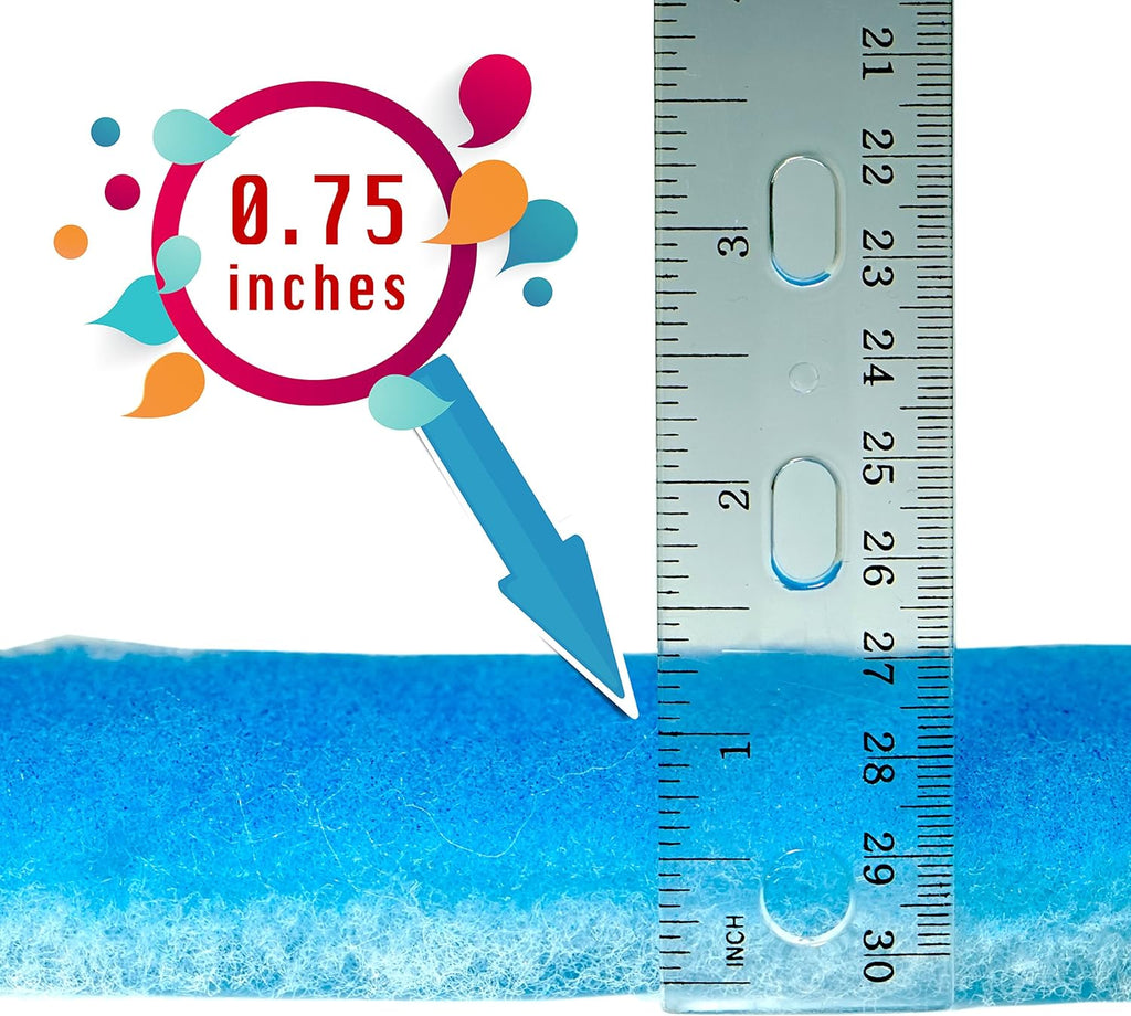Original Koi Pond and Aquarium Filter Pad Media Roll - Blue Bonded - 24 Inches by 72 Inches (6 ft) by 0.75 Inches - Cut to Fit - Durable - Fish and Reef Aquarium Compatible