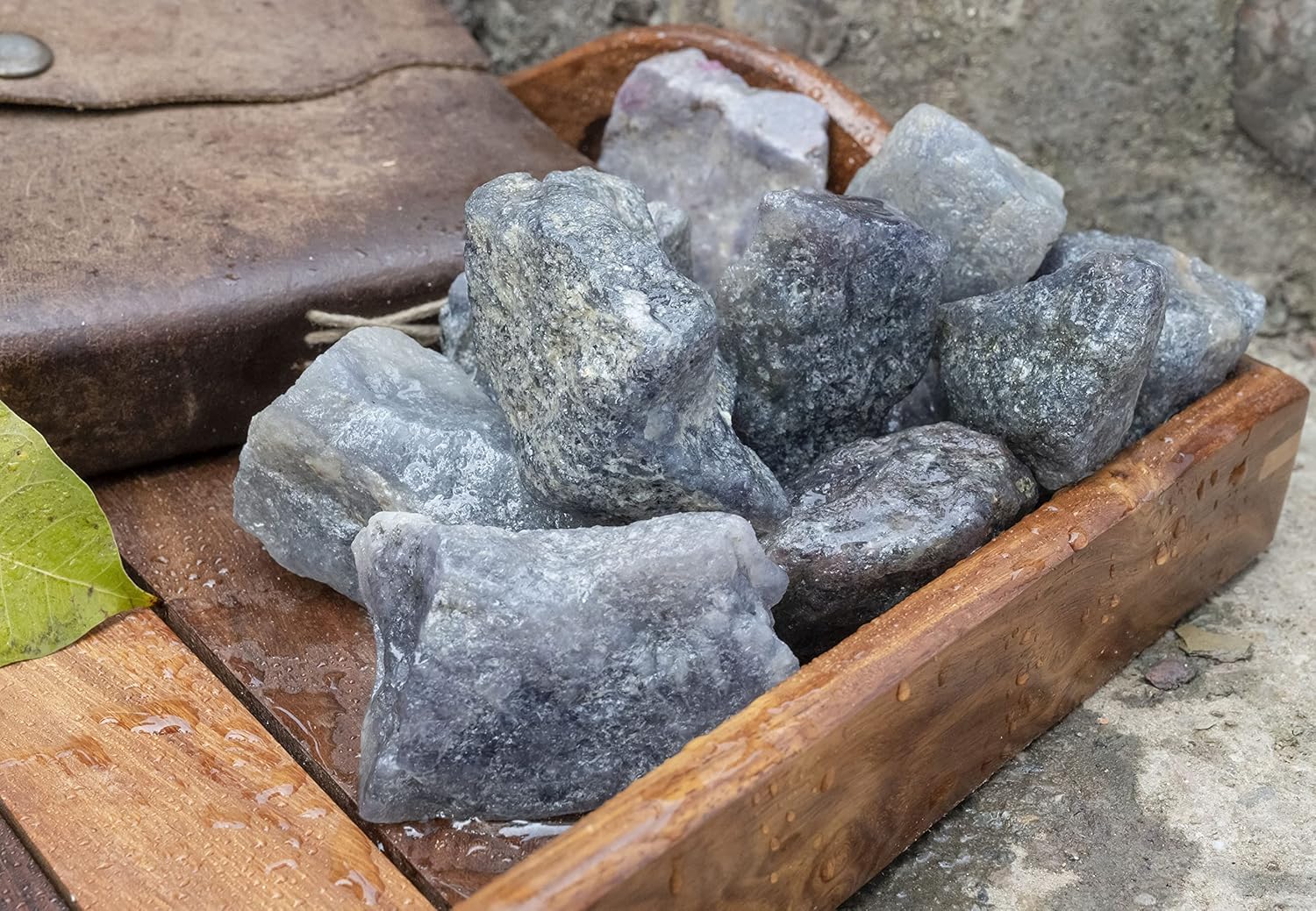 Crocon 1LB Iolite Rough Bulk Natural Stone Raw Gemstone Tumbling Cabbing Polishing Mining Chakra Balancing Reiki Healing Meditation Gift Good Luck Home Office Decor