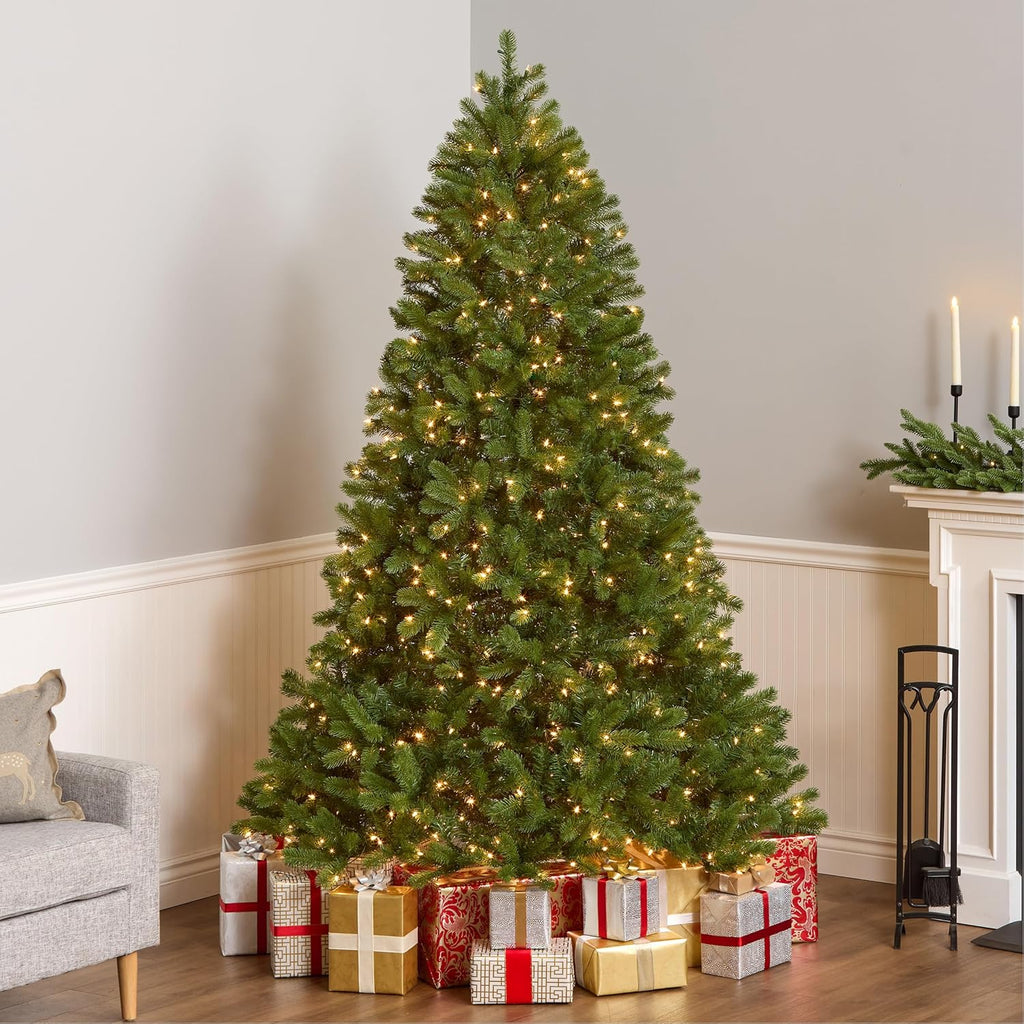 National Tree Company 7.5 ft Pre-Lit Downswept Douglas Fir Full Artificial Christmas Tree, 750 Clear Lights, 1867 Tips, Includes Stand, Green