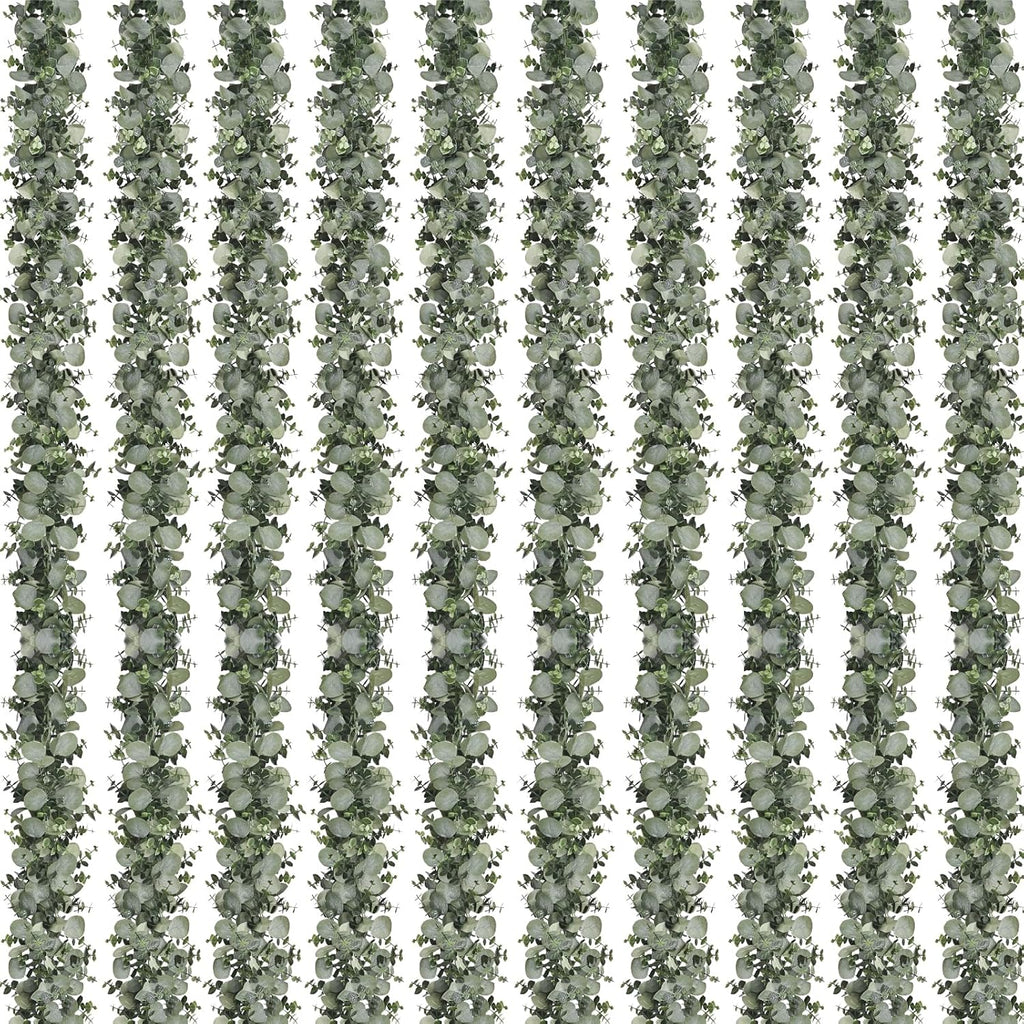 Dolicer 10 Packs 6FT Artificial Eucalyptus Garland, Faux Greenery Garland Hanging Fake Silver Dollar Eucalyptus Leaves Vines for Wedding Backdrop Arch Table Wall Party Home Decor