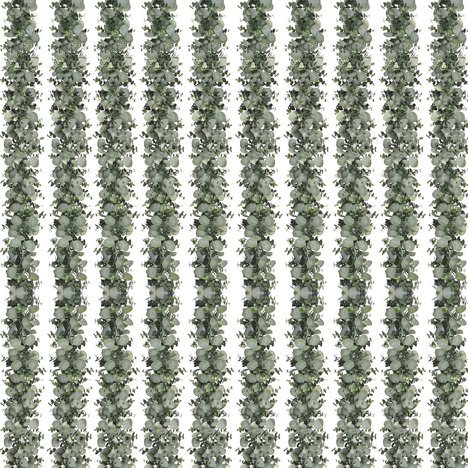Dolicer 10 Packs 6FT Artificial Eucalyptus Garland, Faux Greenery Garland Hanging Fake Silver Dollar Eucalyptus Leaves Vines for Wedding Backdrop Arch Table Wall Party Home Decor