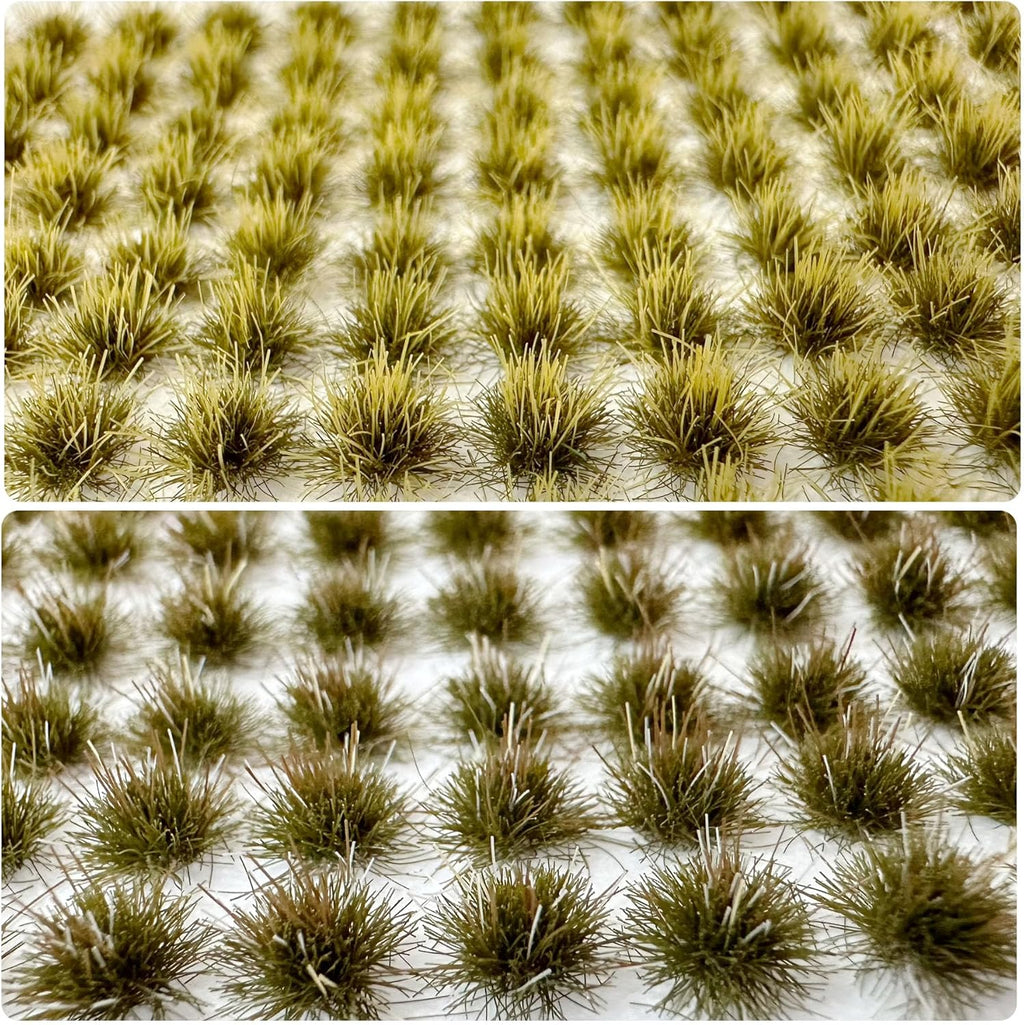 Woohome 208 PCS Static Grass Tuft Green Model Grass Tufts Terrain Model Kit Static Scenery Model Miniature Shrubs Bushes for Train Landscape Railway Artificial Grass Modeling
