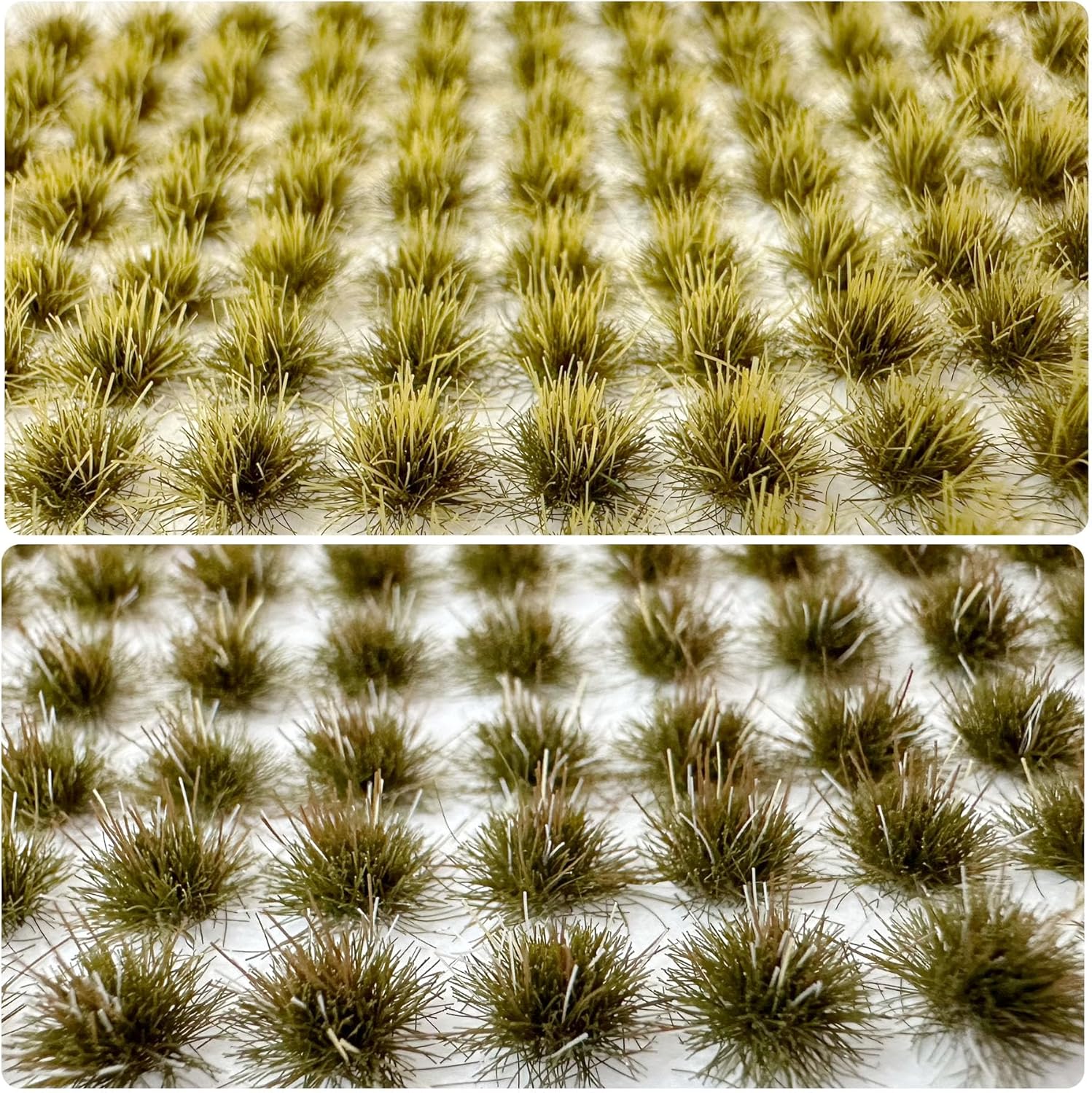 Woohome 208 PCS Static Grass Tuft Green Model Grass Tufts Terrain Model Kit Static Scenery Model Miniature Shrubs Bushes for Train Landscape Railway Artificial Grass Modeling
