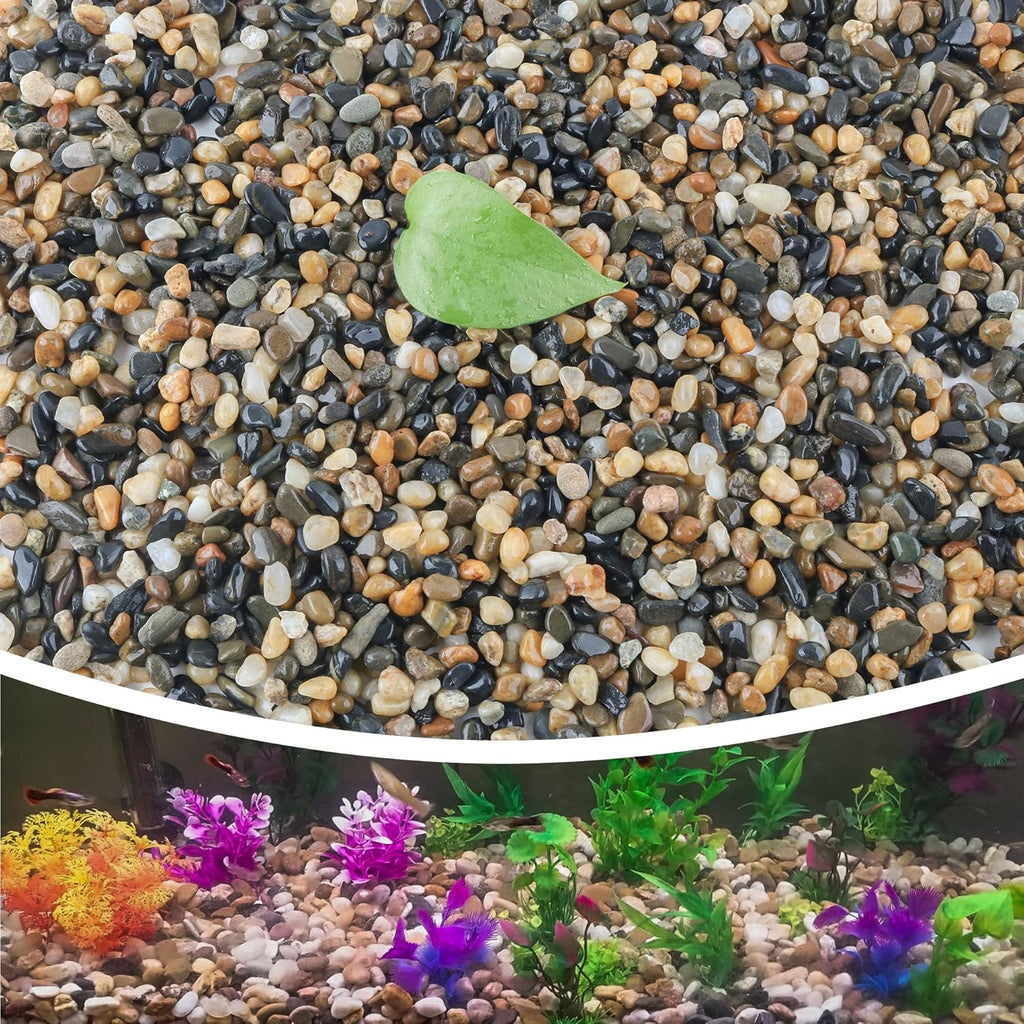 18lb 1/2" Polished Pebbles for Plants Potting,Succulents Aquarium Fish Tank Vases-Decorative River Rocks Garden Gravel Stones