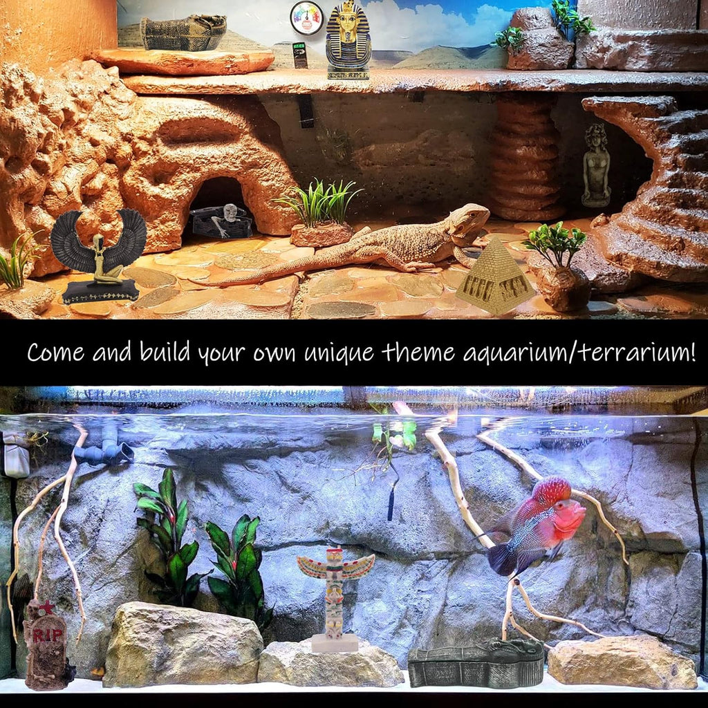 Ganesh Elephant Fish Tank Decorations Aquarium Décor Statue Reptile Turtle Lizard Spider Tanks Terrarium Thai Ganesha Buddhism Sculpture Figurine Ornament Pet