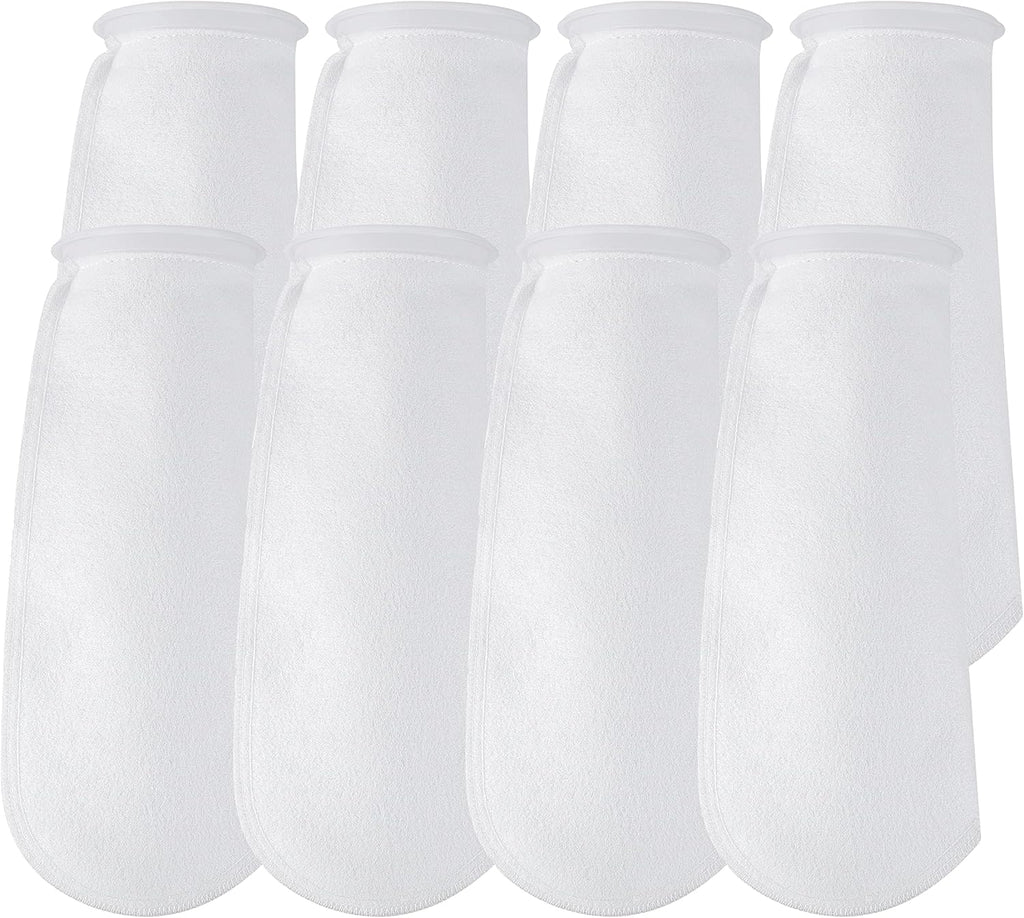 AQUA KT 200 Micro Felt Filter Bag Aquarium Filter Sock for Fish Tank, 14 Inch Length, 4 Inch Ring Diameter, Pack of 8